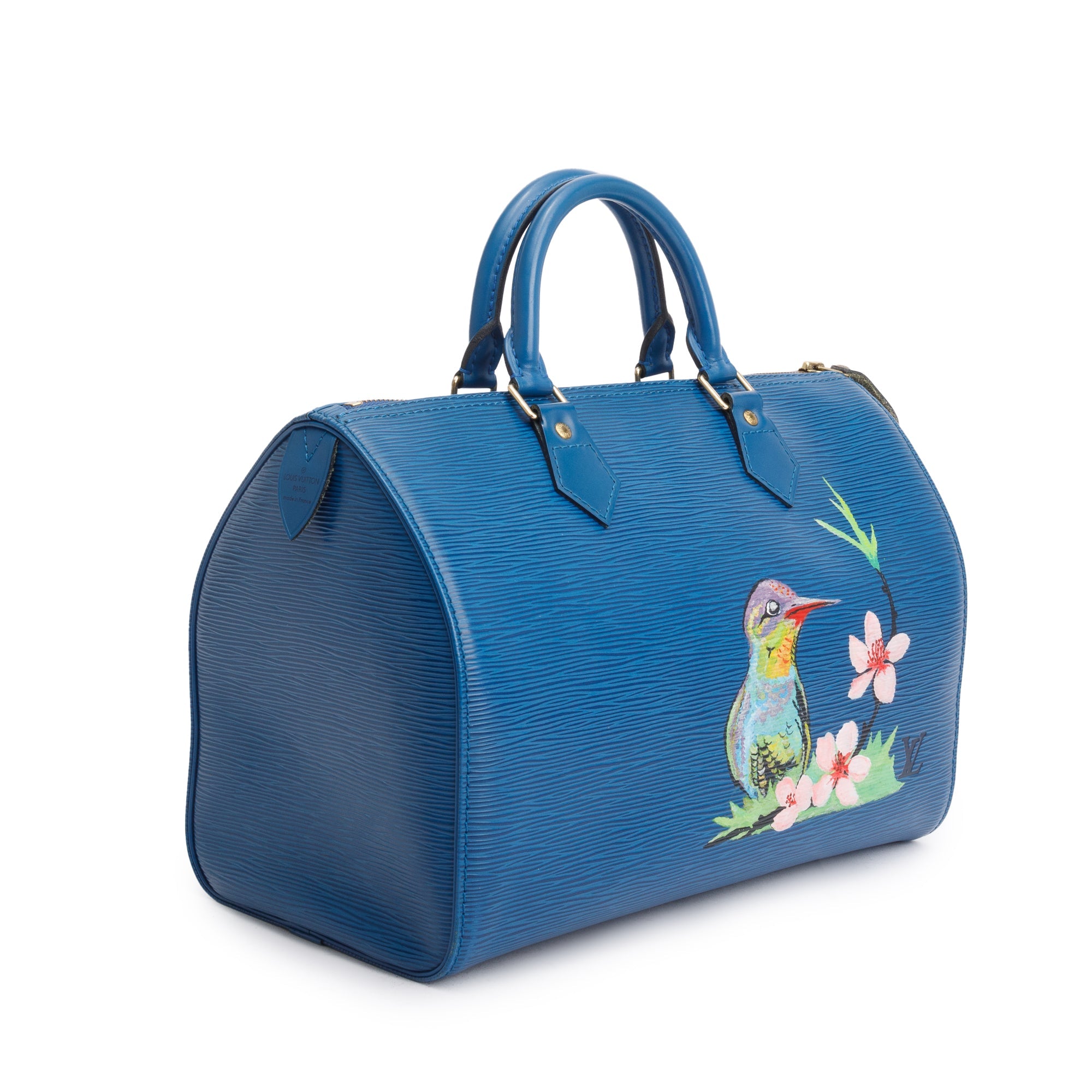 Louis Vuitton Vintage Blue Hand Painted Epi Leather Speedy 30