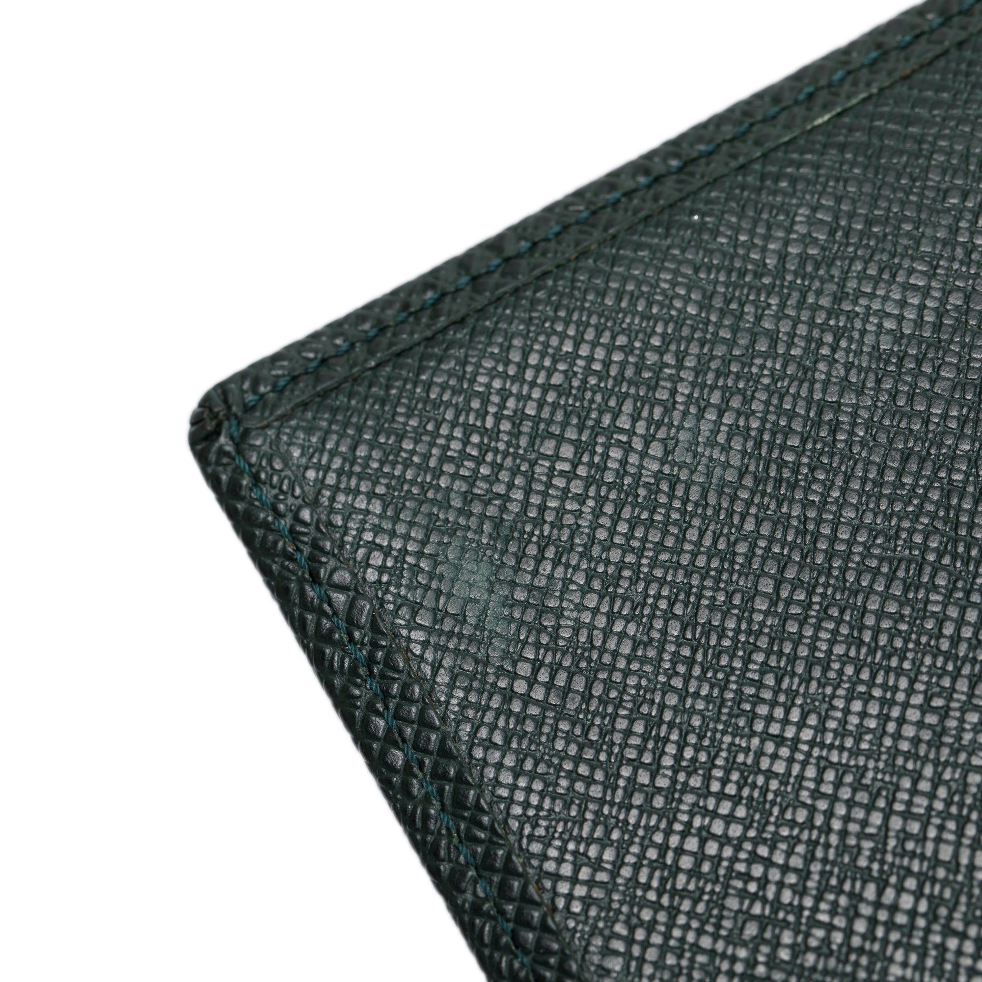 Louis Vuitton Vintage Green Taiga Leather Card Case