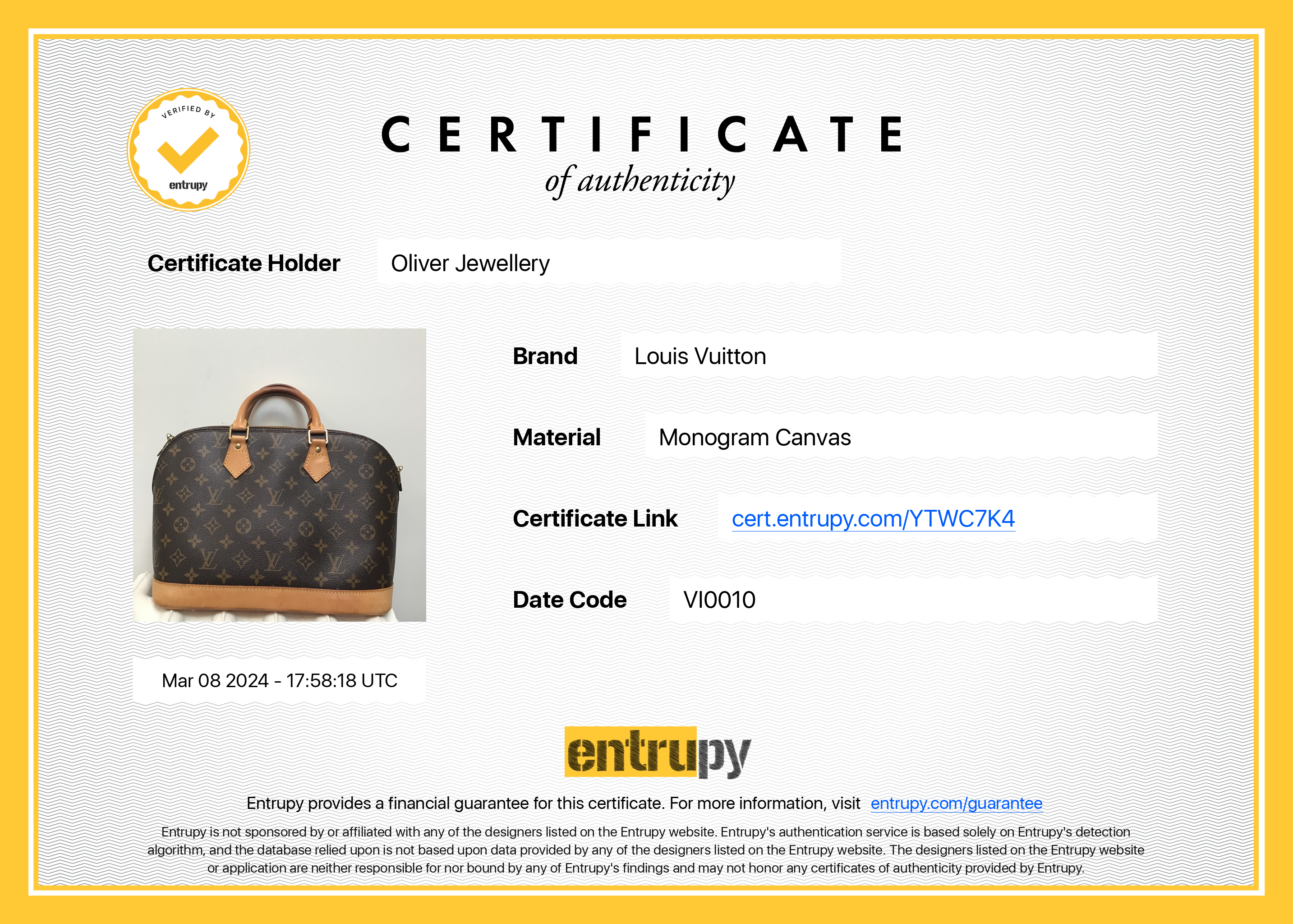Louis Vuitton Vintage Monogram Alma PM