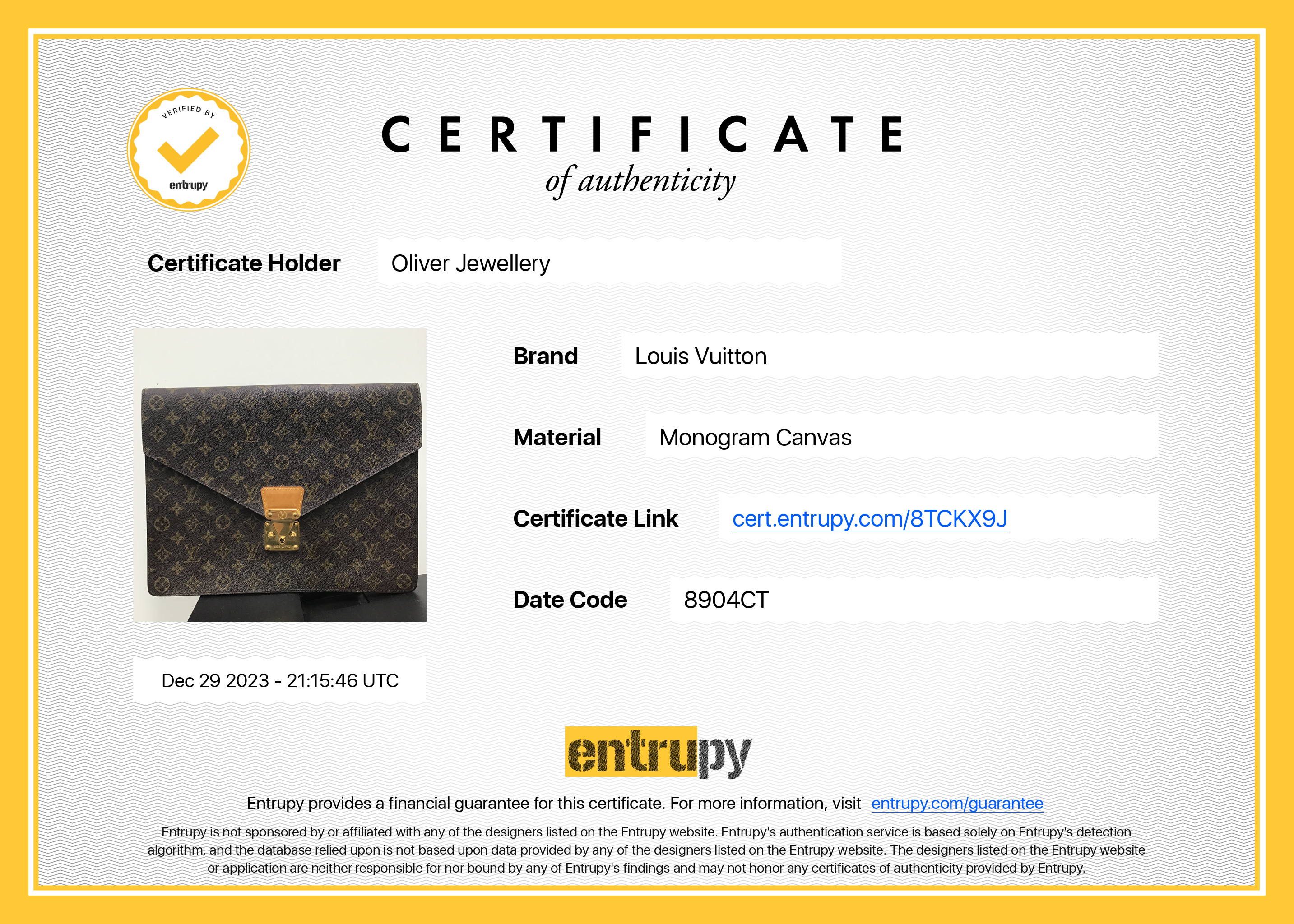 Louis Vuitton Vintage Monogram Porte-Documents Senateur