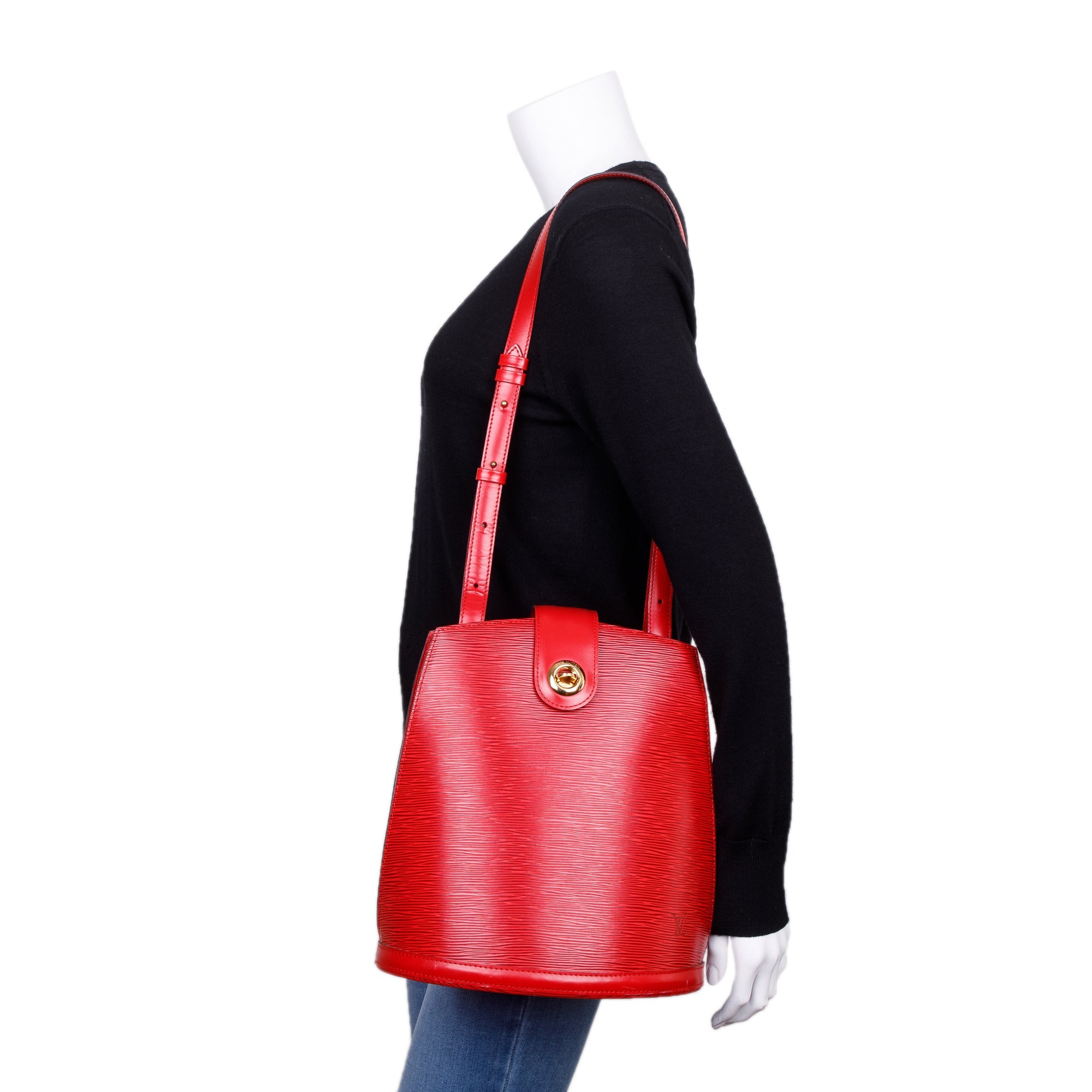 Louis Vuitton Vintage Red Epi Leather Cluny Bag