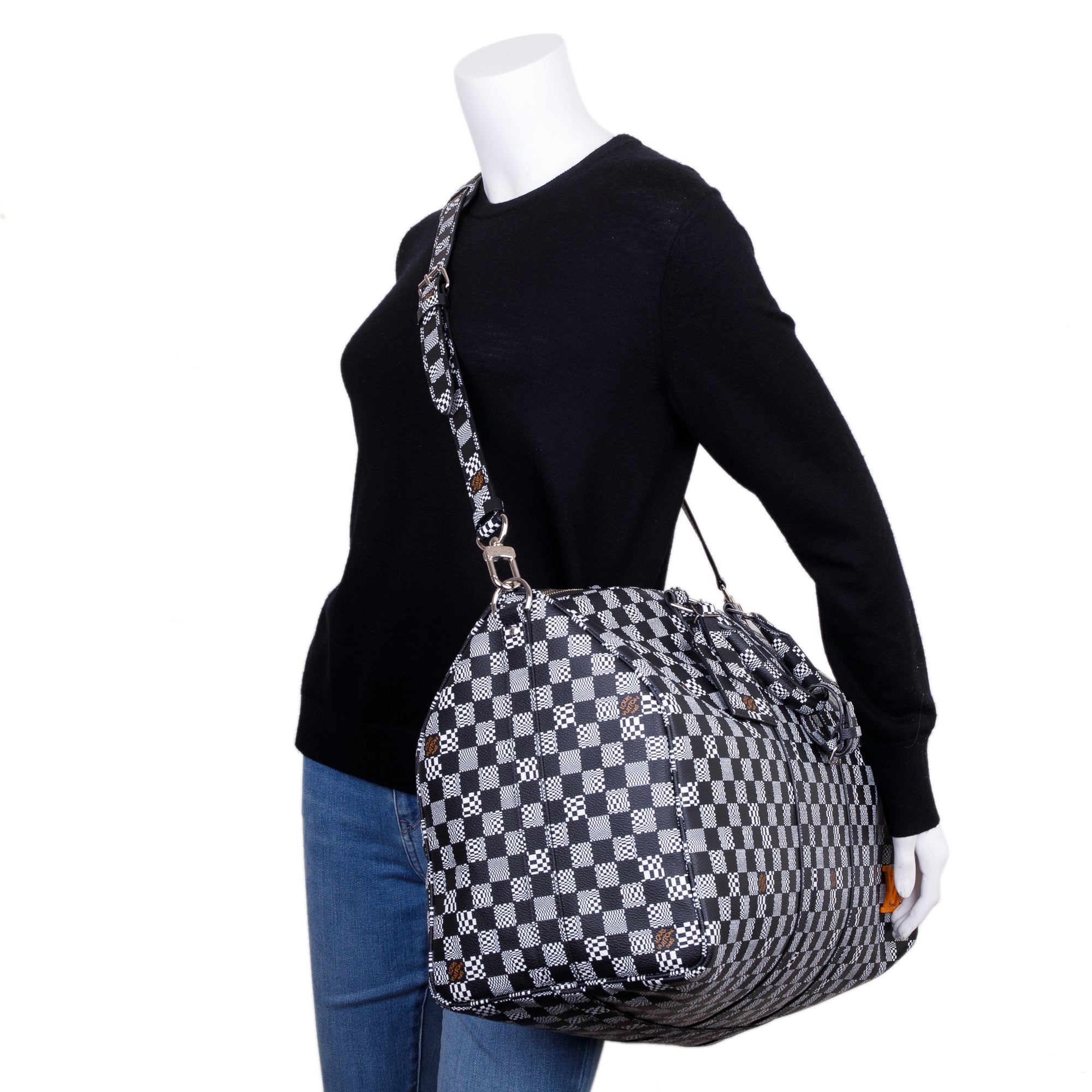 Louis Vuitton Virgil Abloh 2020 Limited Edition Distorted Damier Keepall Bandouliere 50