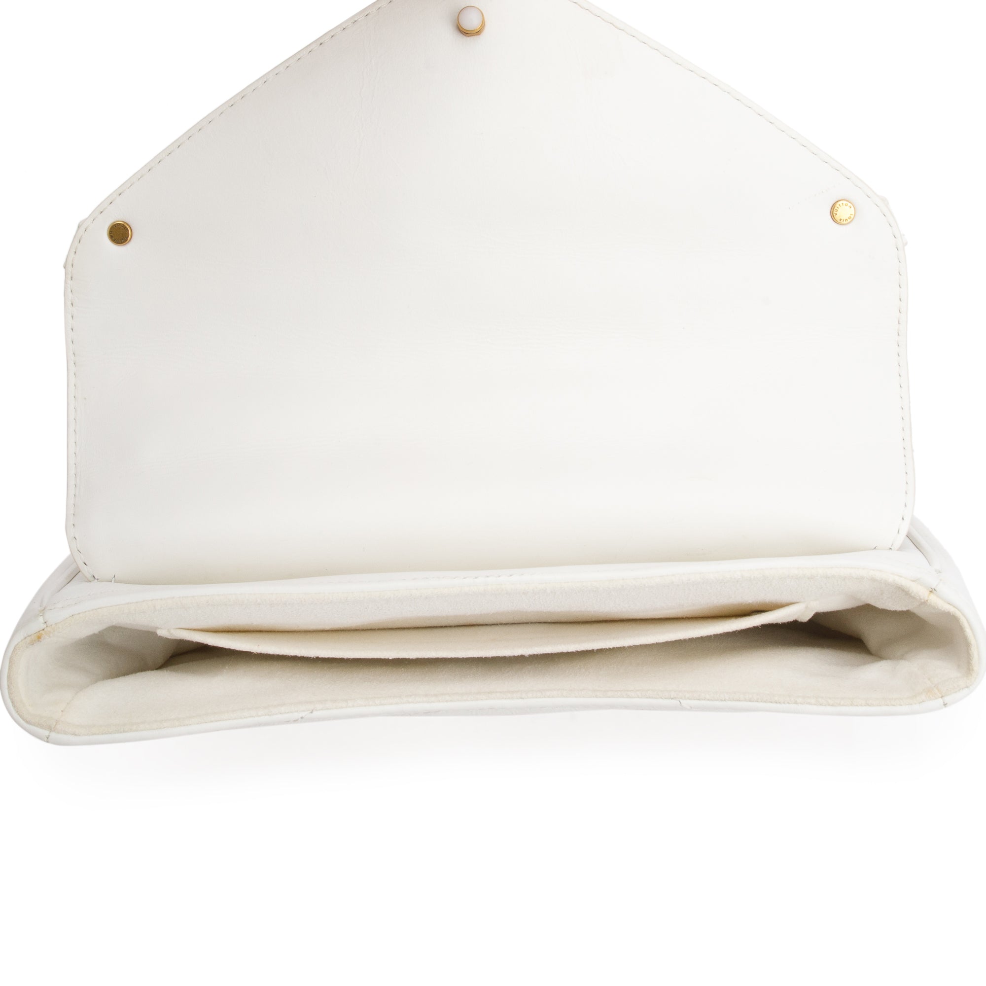 Louis Vuitton White Cowhide Leather New Wave Chain Bag MM