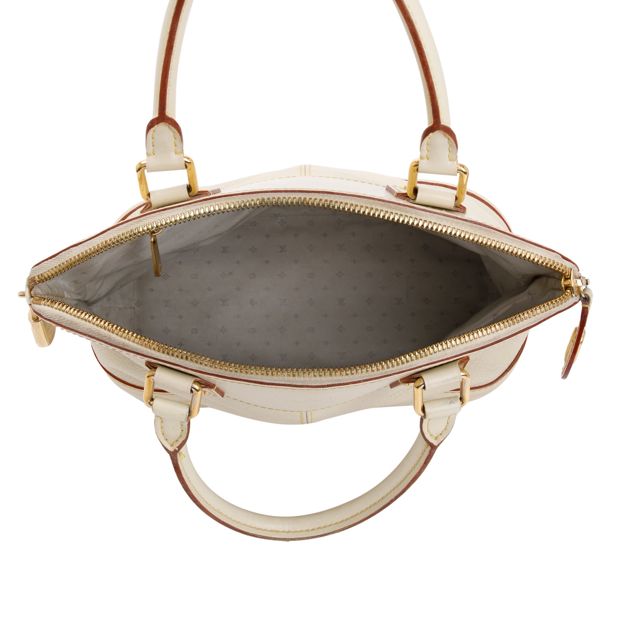 Louis Vuitton White Goatskin Leather Suhali Lockit Bag