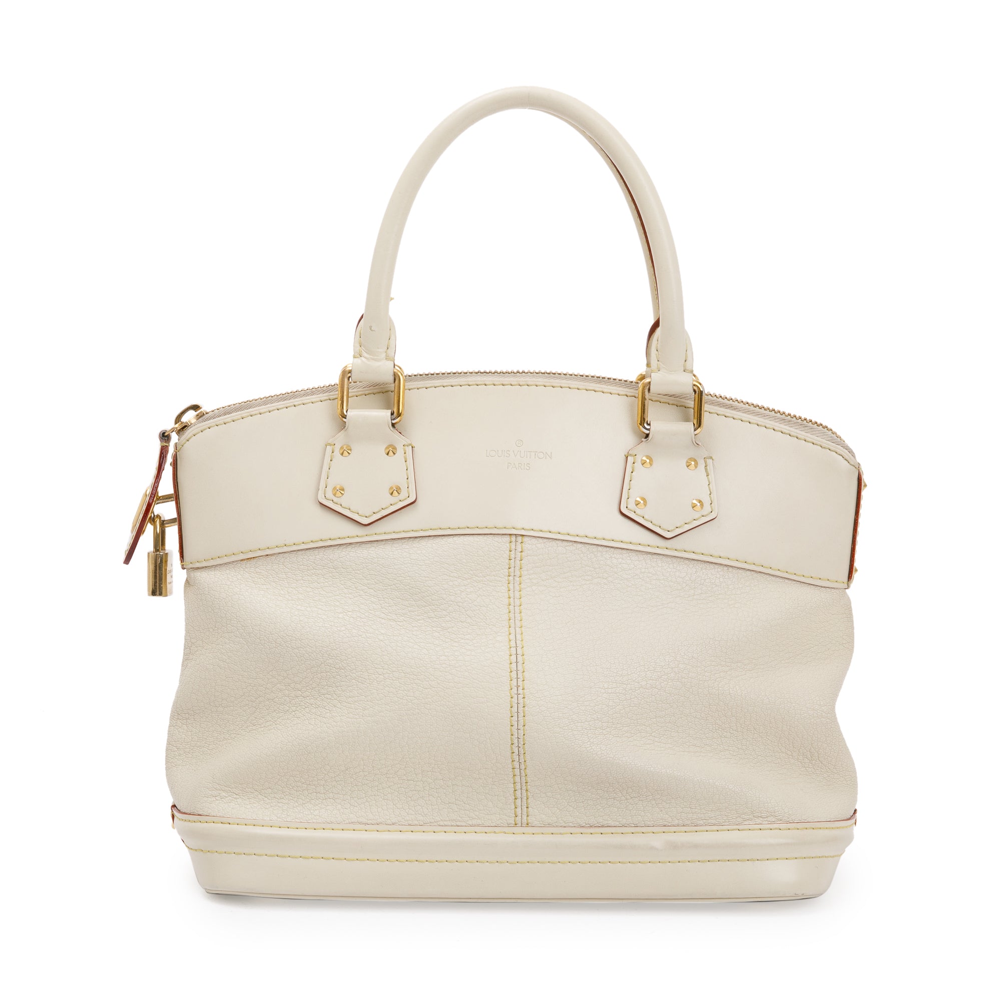 Louis Vuitton White Goatskin Leather Suhali Lockit Bag