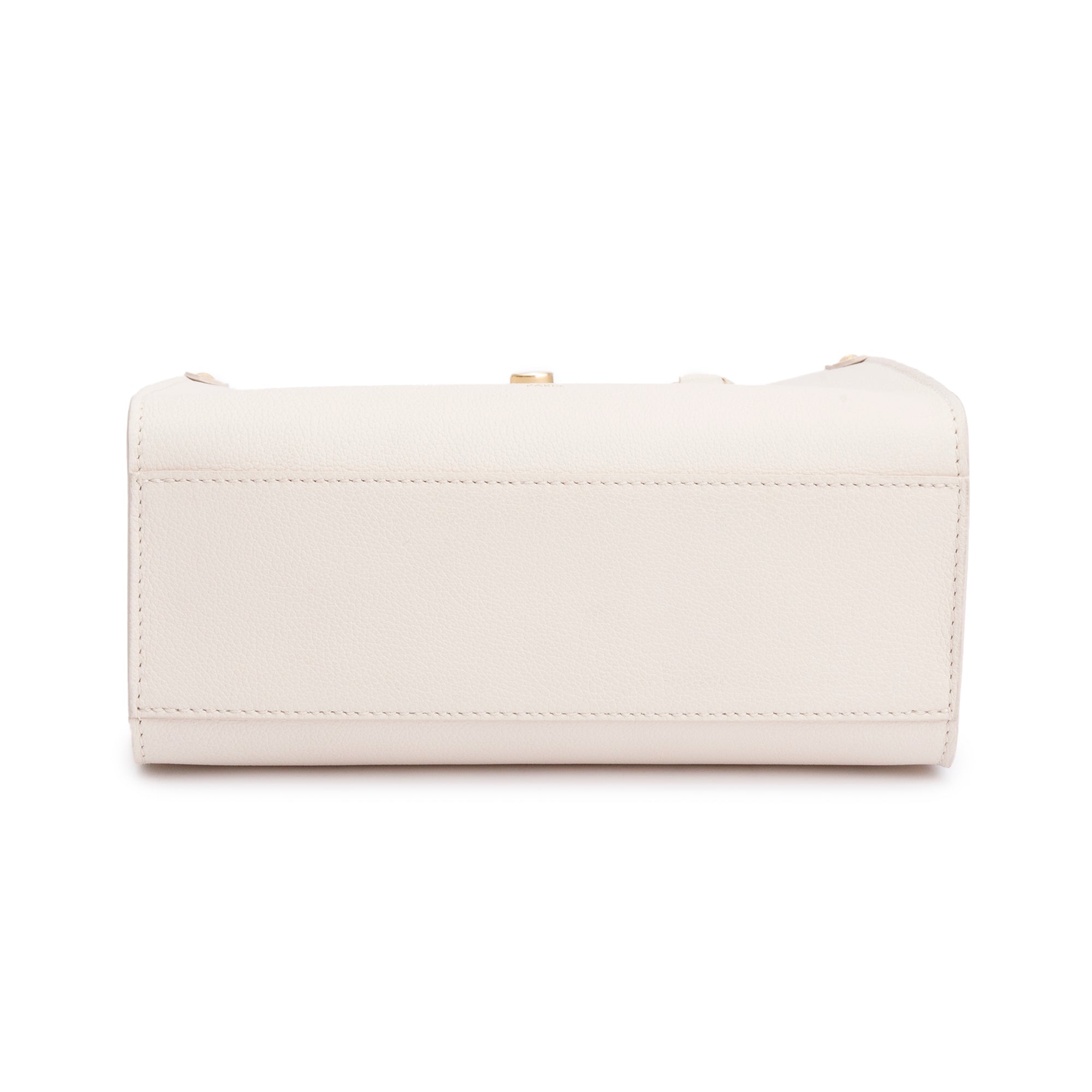 Louis Vuitton White Leather Lock & Go Handle Bag w/ Receipt & Strap