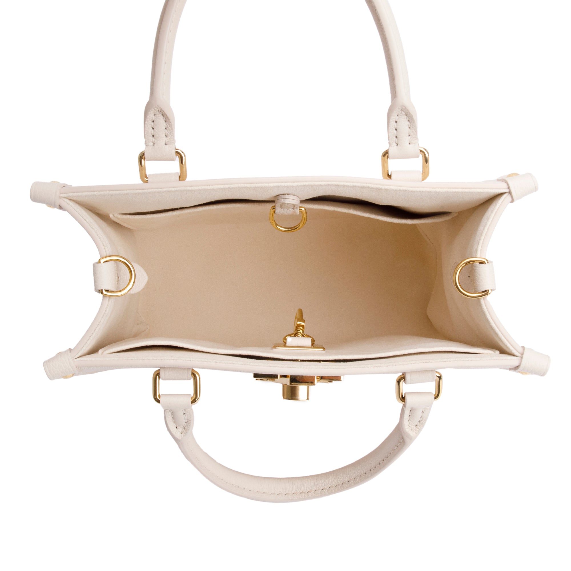 Louis Vuitton White Leather Lock & Go Handle Bag w/ Receipt & Strap