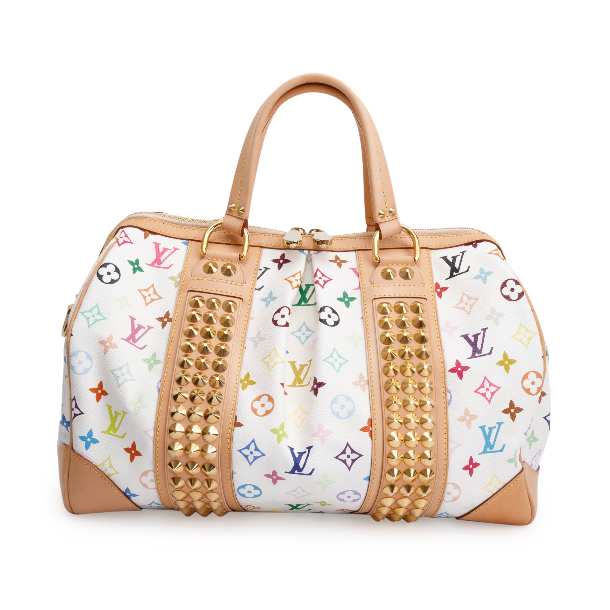 Louis Vuitton White Monogram Multicolore Courtney GM w/ Strap