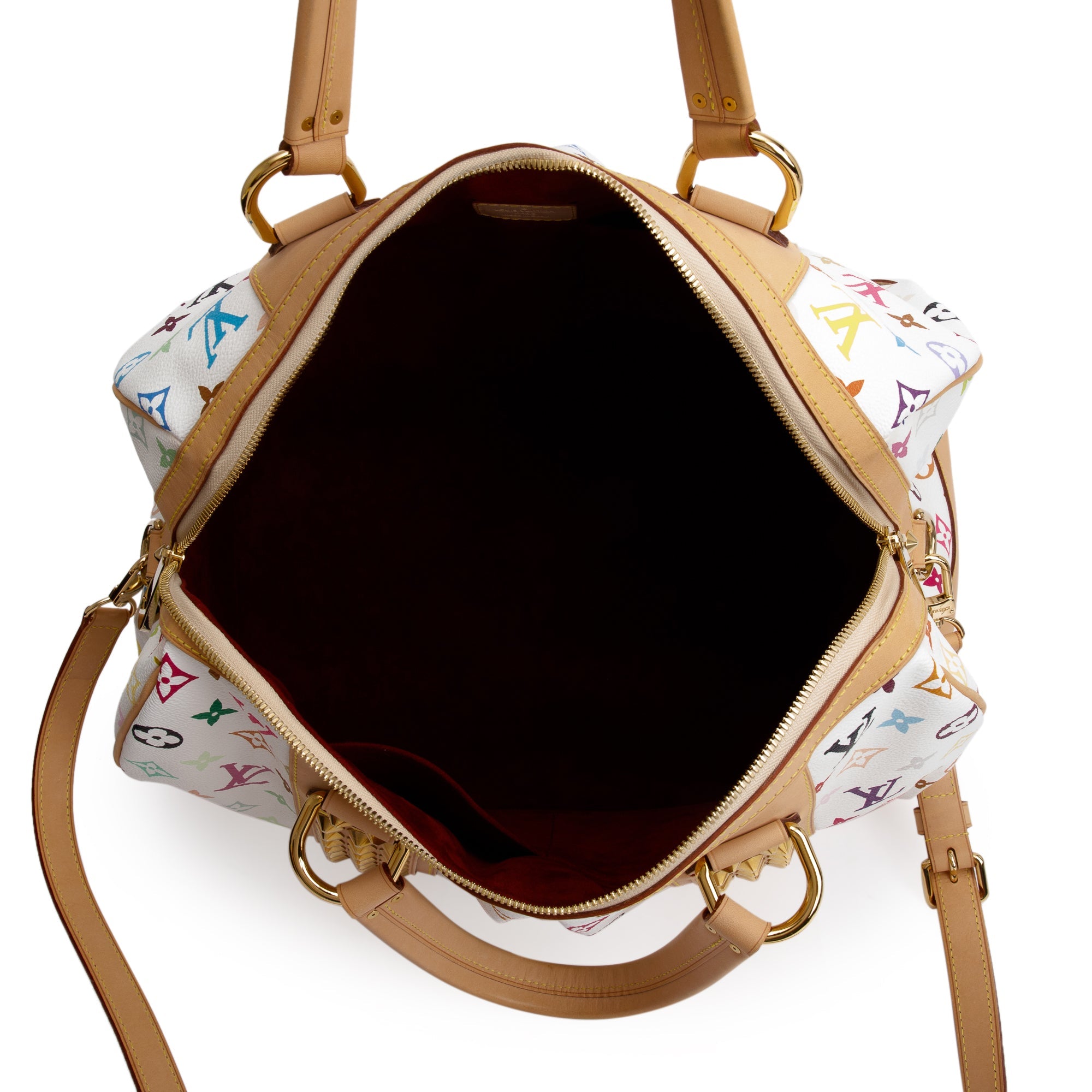 Louis Vuitton White Monogram Multicolore Courtney GM w/ Strap