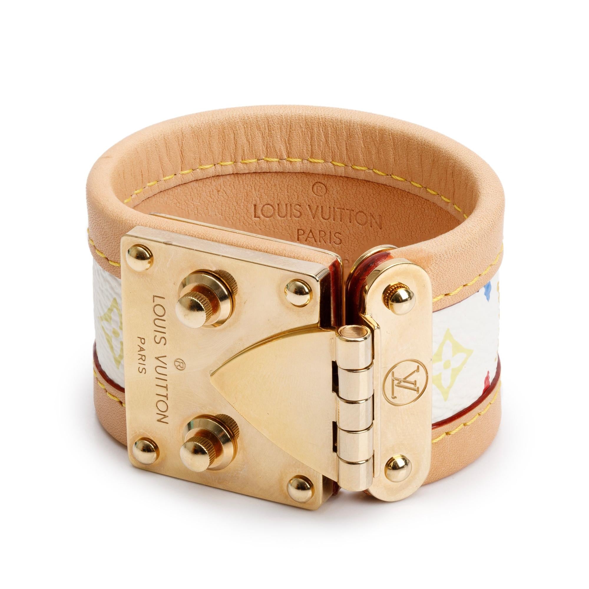 Louis Vuitton White Monogram Multicolore S Lock Bracelet