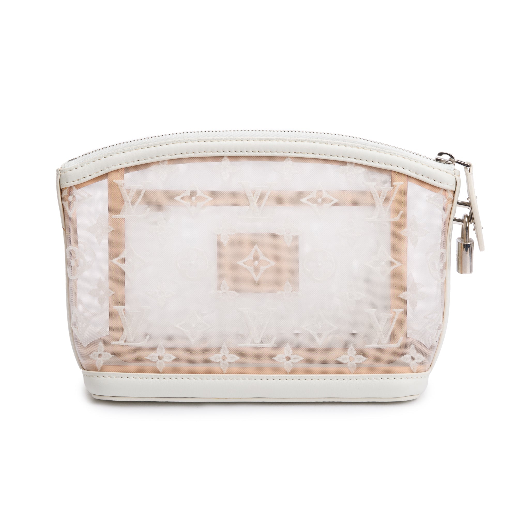 Louis Vuitton White Monogram Transparent Lockit Clutch