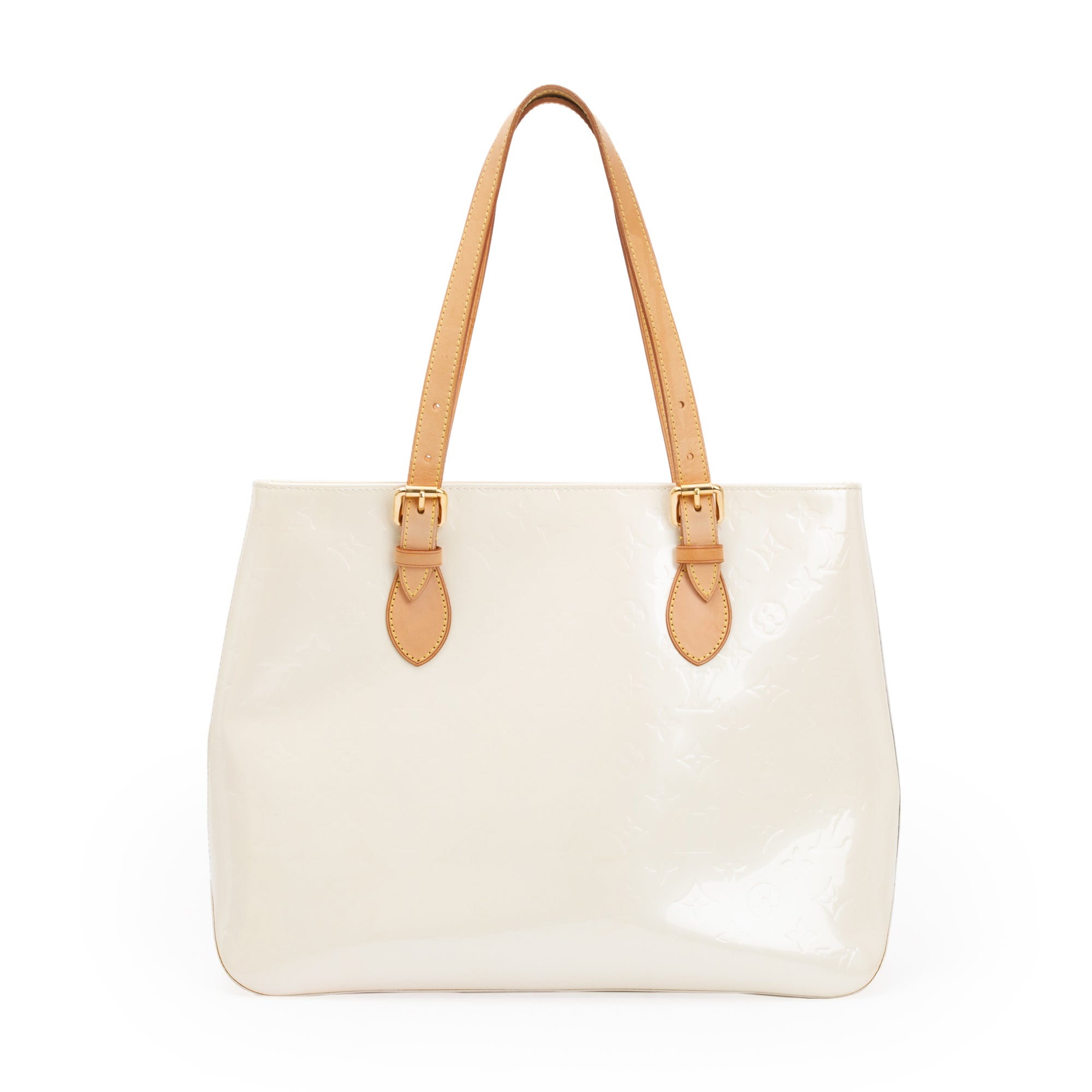 Louis Vuitton White Monogram Vernis Leather Brentwood Tote