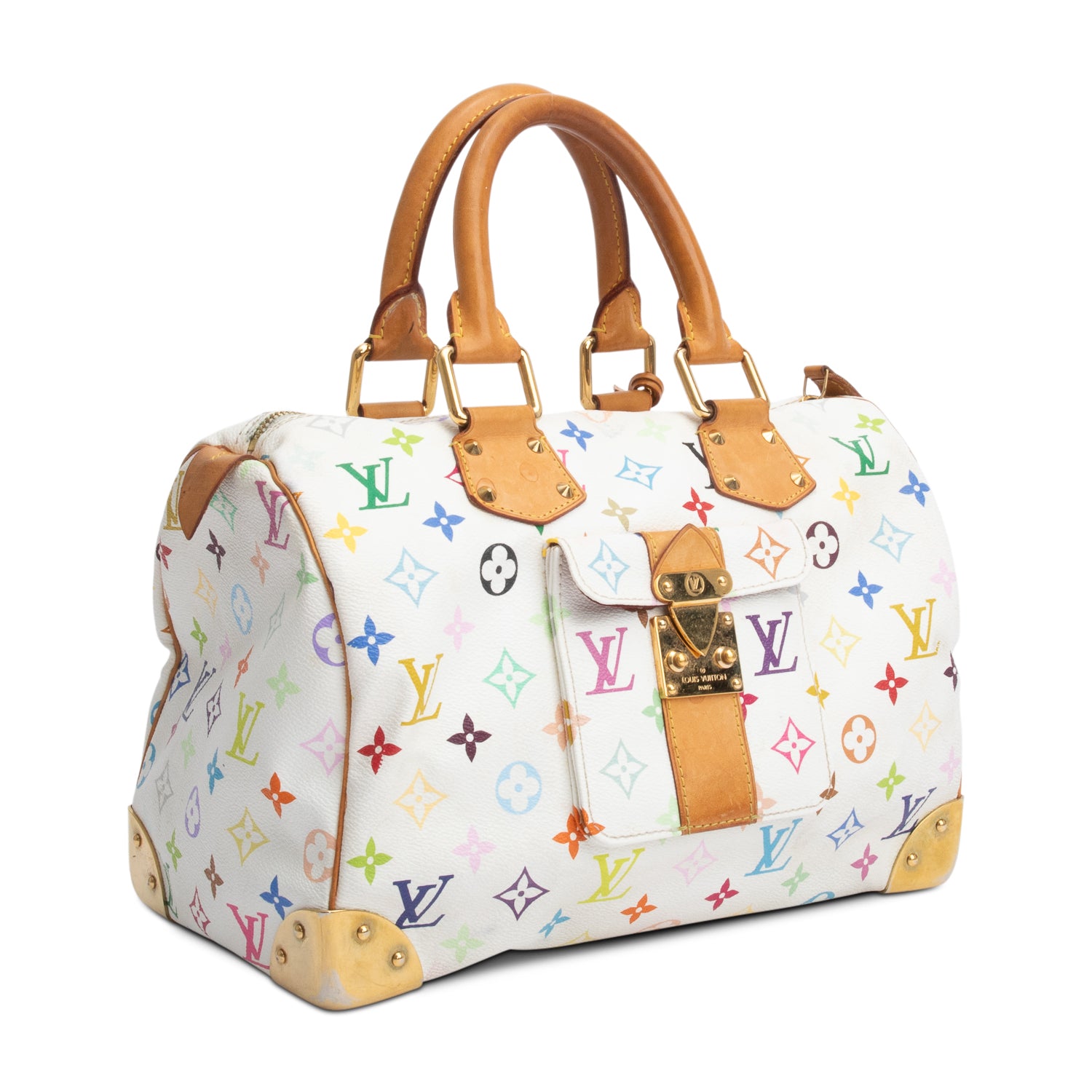 Louis Vuitton White Multicolore Speedy 30