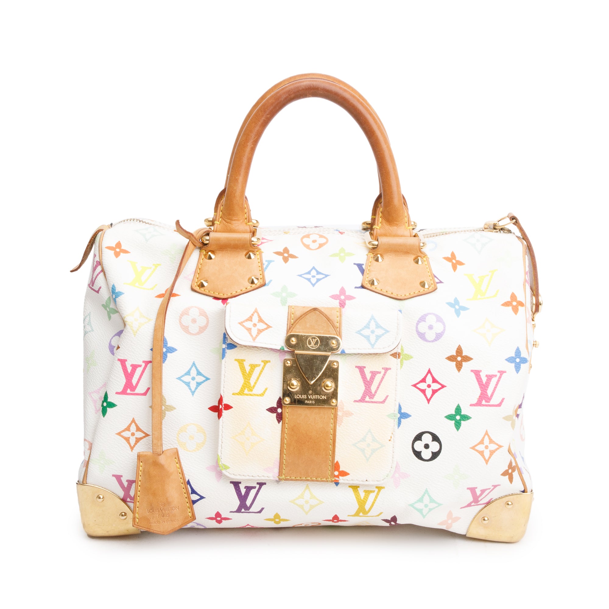Louis Vuitton White Multicolore Speedy 30