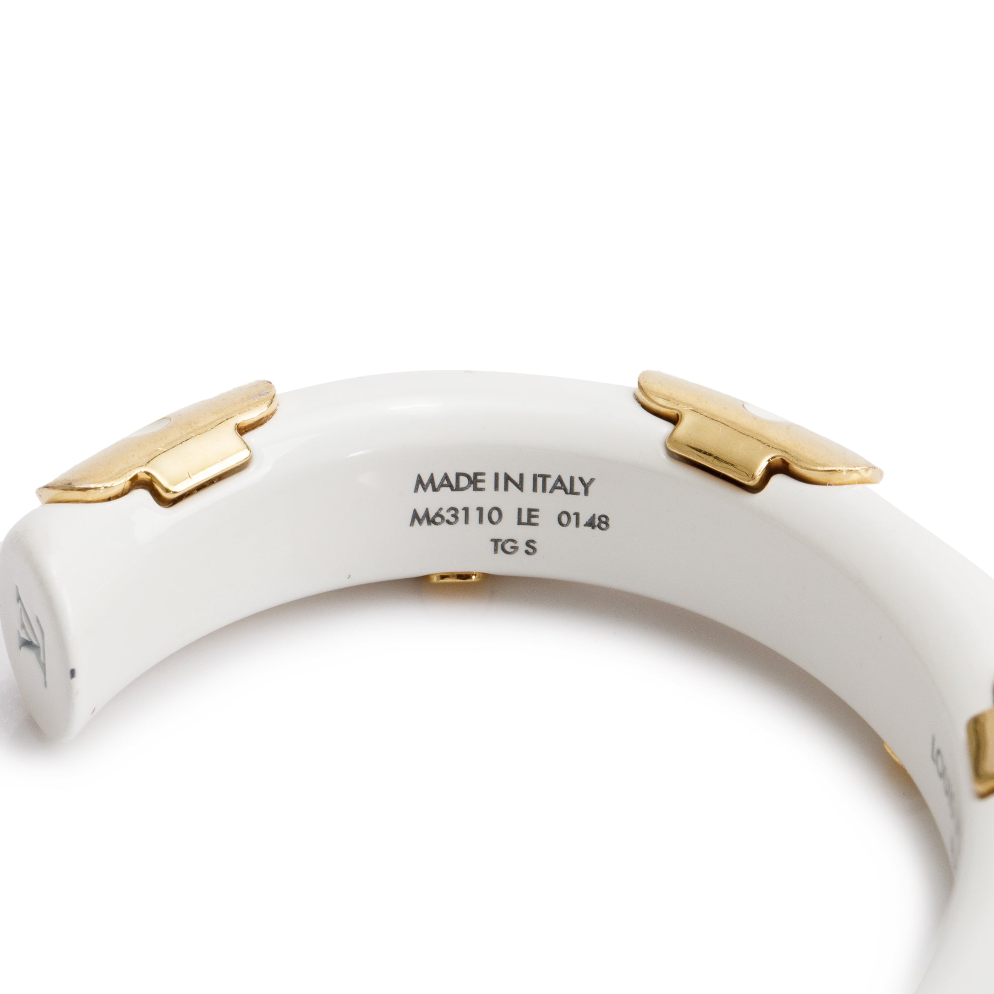 Louis Vuitton White Resin Gold Plated Daily Monogram Bracelet