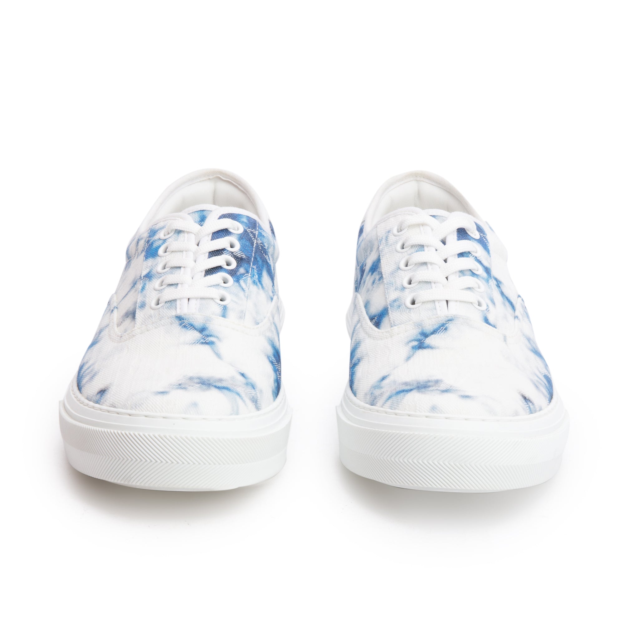 Louis Vuitton White/Blue Monogram Tie Dye Denim Canvas Trocadero Richelieu Sneakers, Size 9 w/ Box