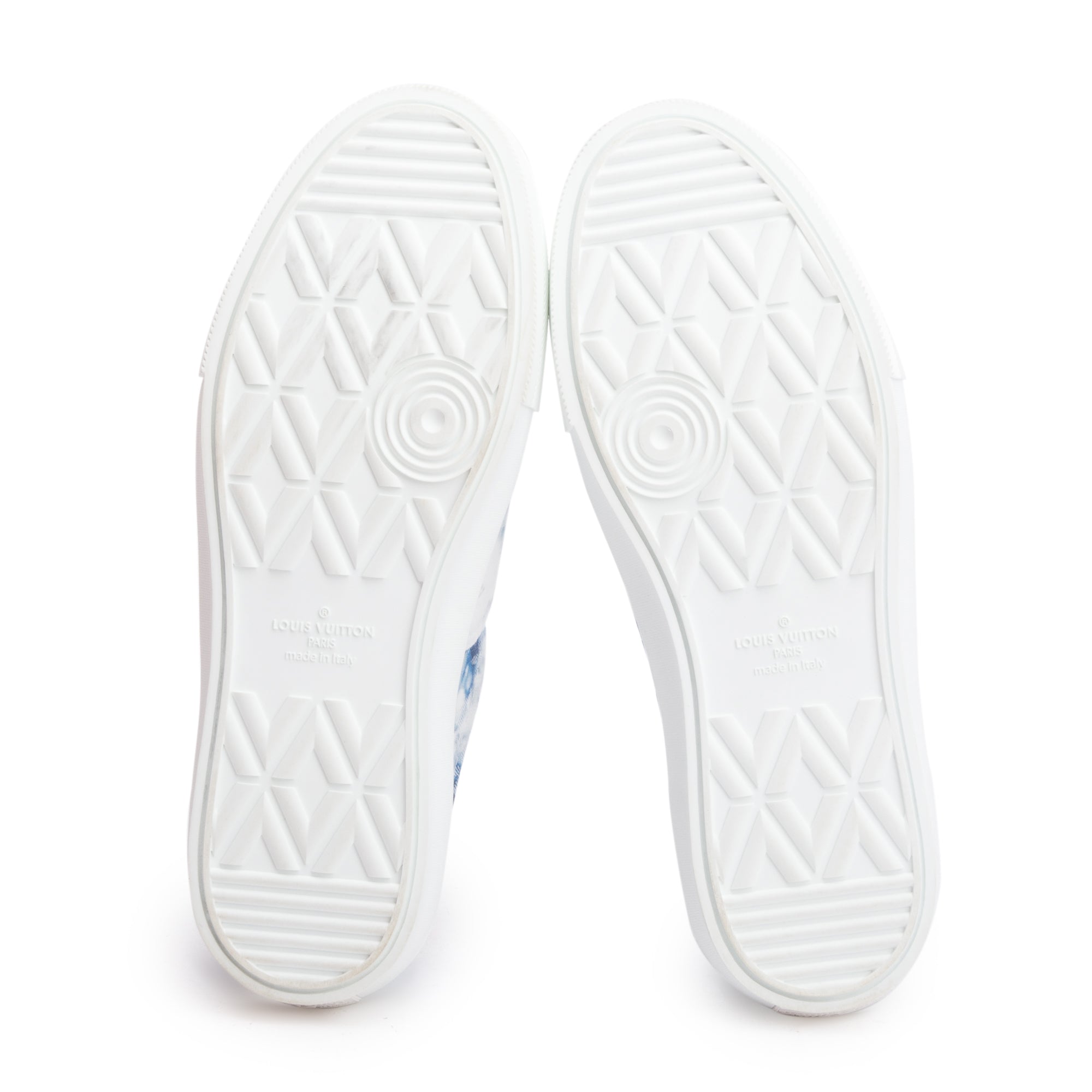 Louis Vuitton White/Blue Monogram Tie Dye Denim Canvas Trocadero Richelieu Sneakers, Size 9 w/ Box
