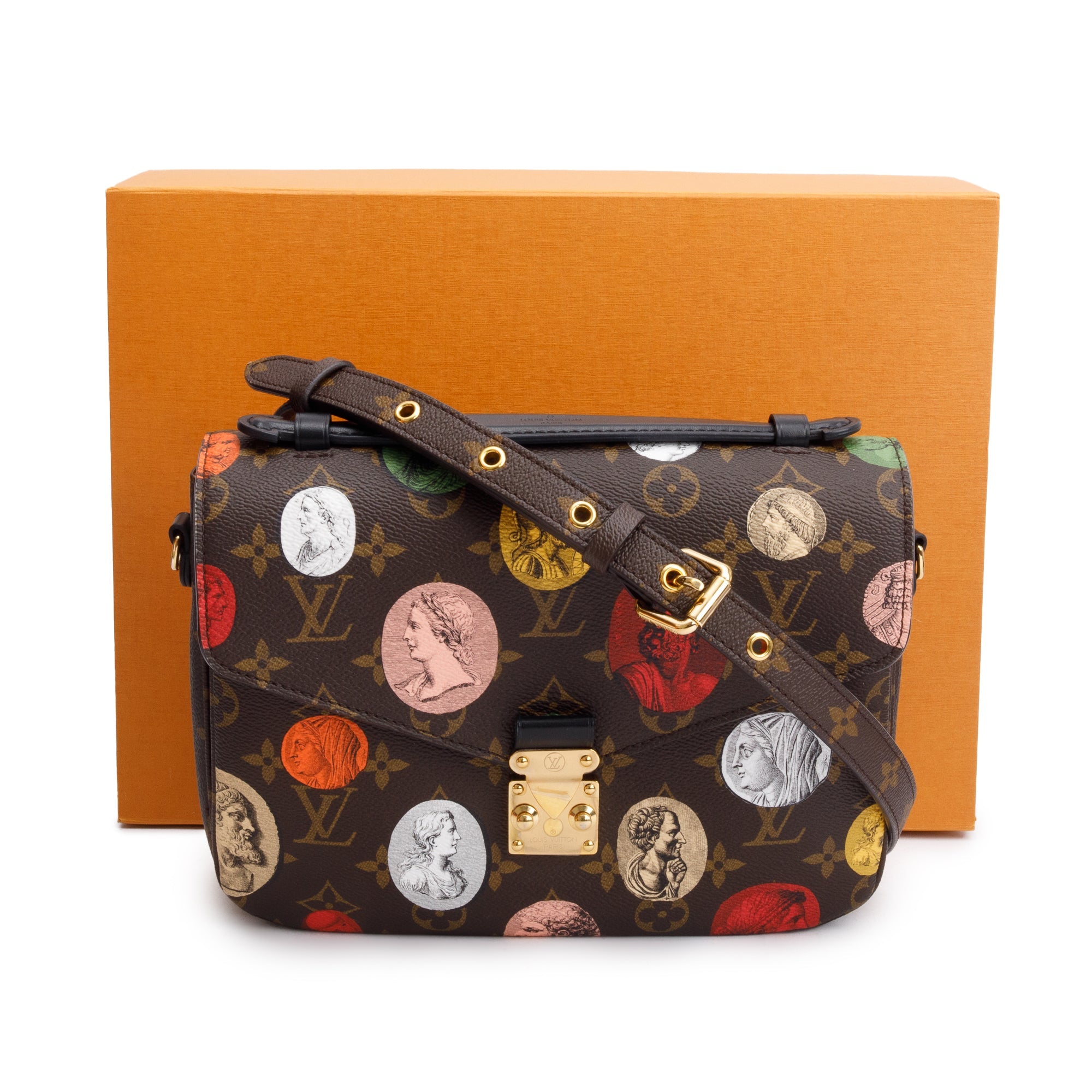 Louis Vuitton X Fornasetti 2022 Monogram Cameo Pochette Metis w/ Strap, Box & Receipt