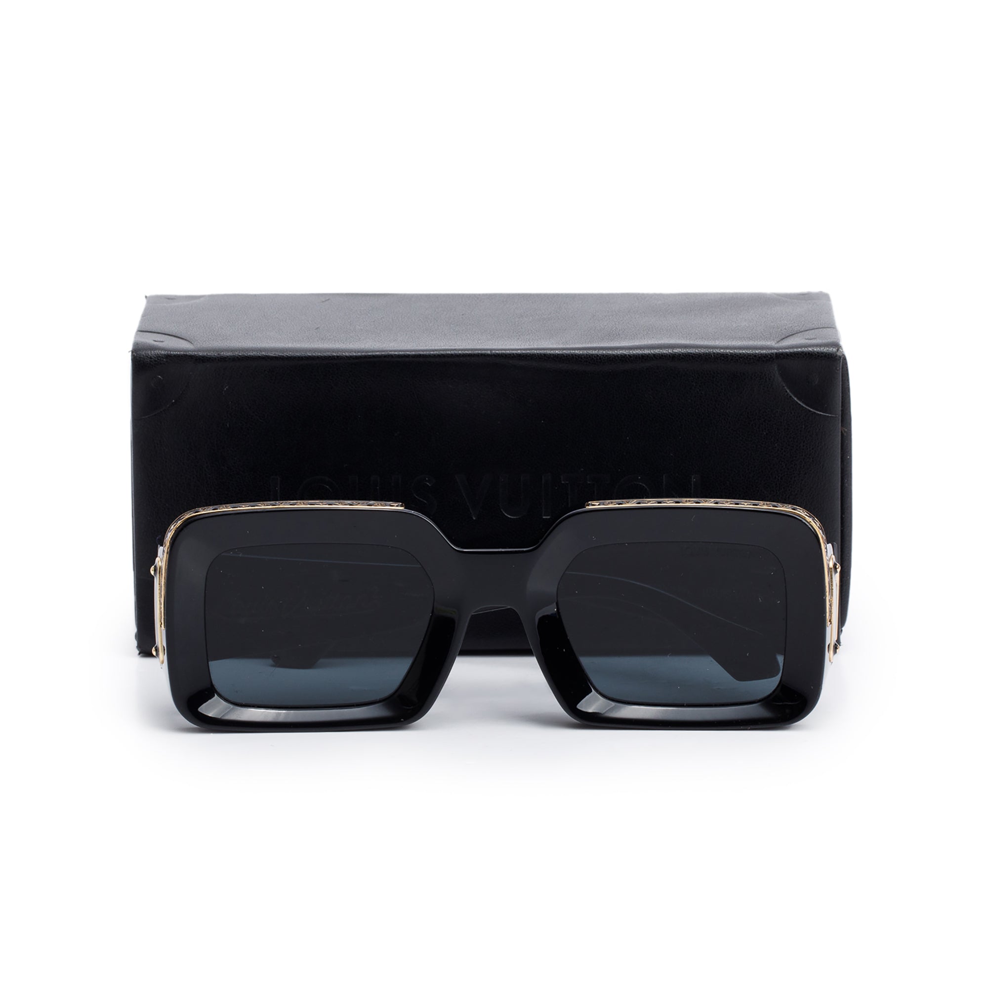 Louis Vuitton X Nigo 2021 Black Acetate 1.1 Zillionaires Sunglasses w/ Box & Case