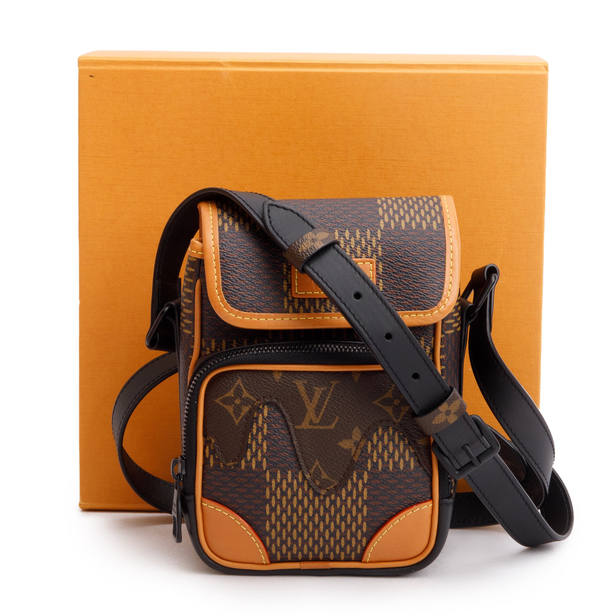 Louis Vuitton X Nigo Giant Damier Ebene Nano Amazone Messenger Bag w/ Box