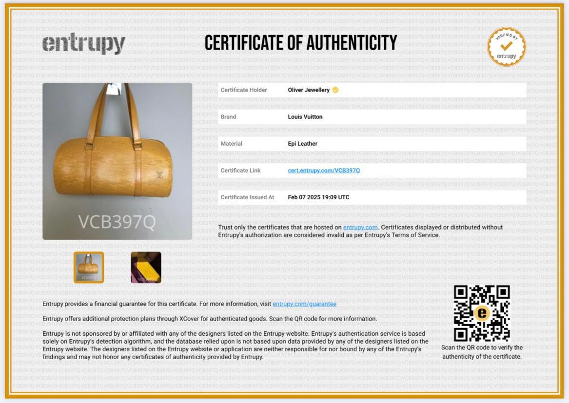 Louis Vuitton Yellow Epi Leather Papillon 30 w/ Pochette