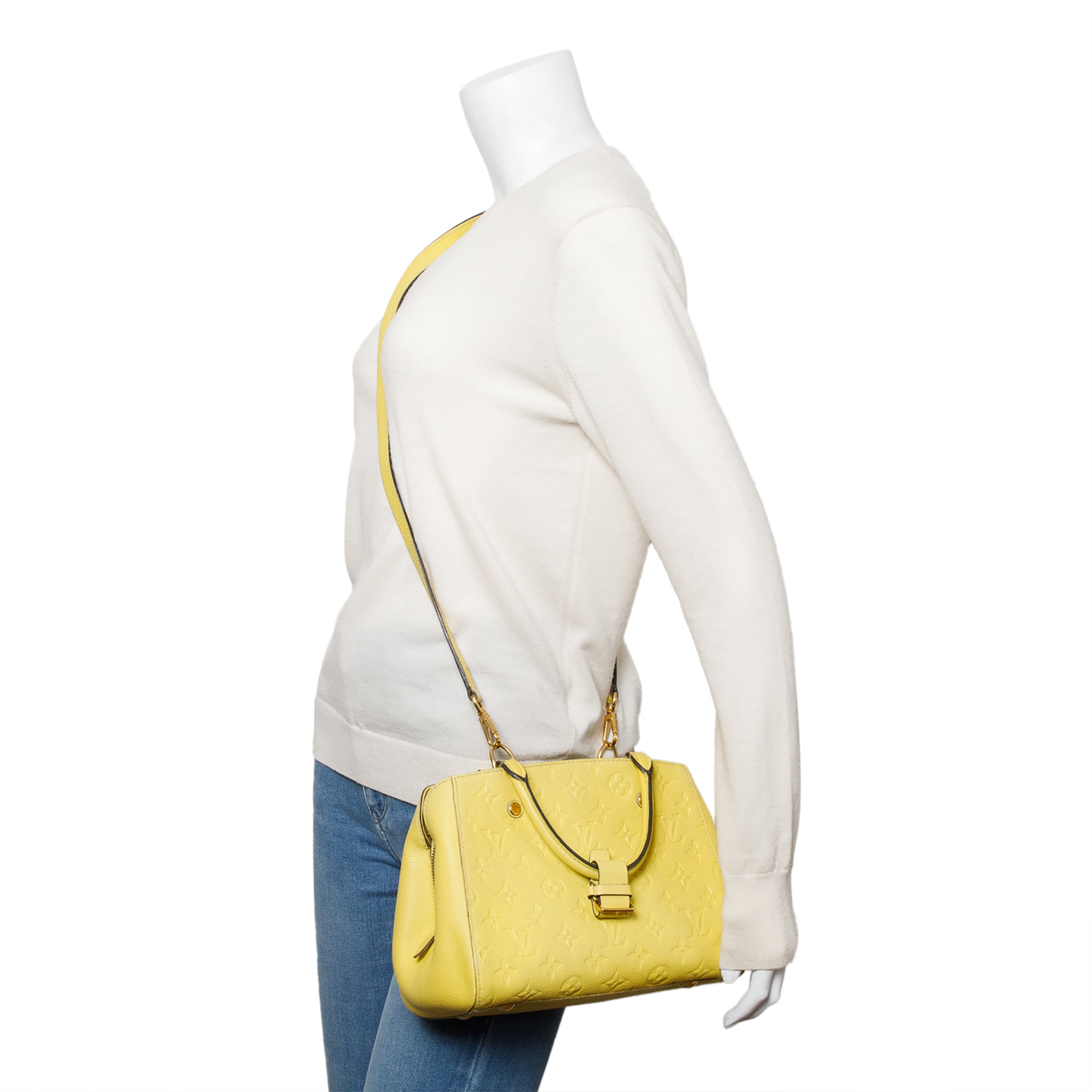 Louis Vuitton Yellow Monogram Empreinte Leather Montaigne BB w/ Strap
