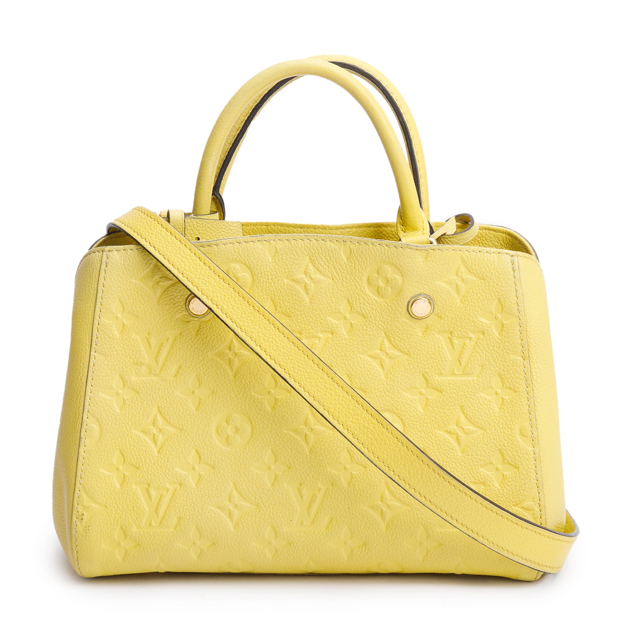 Louis Vuitton Yellow Monogram Empreinte Leather Montaigne BB w/ Strap