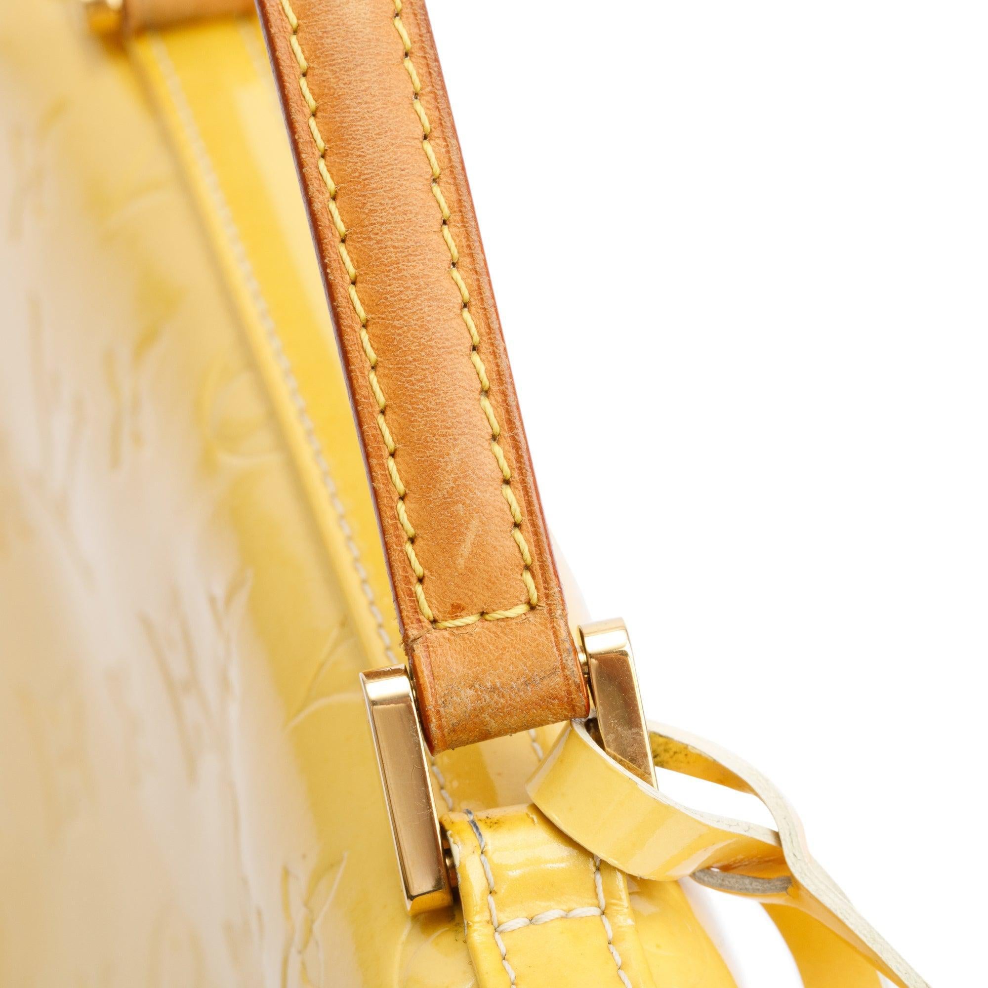 Louis Vuitton Yellow Monogram Vernis Leather Street Spring Handle Bag