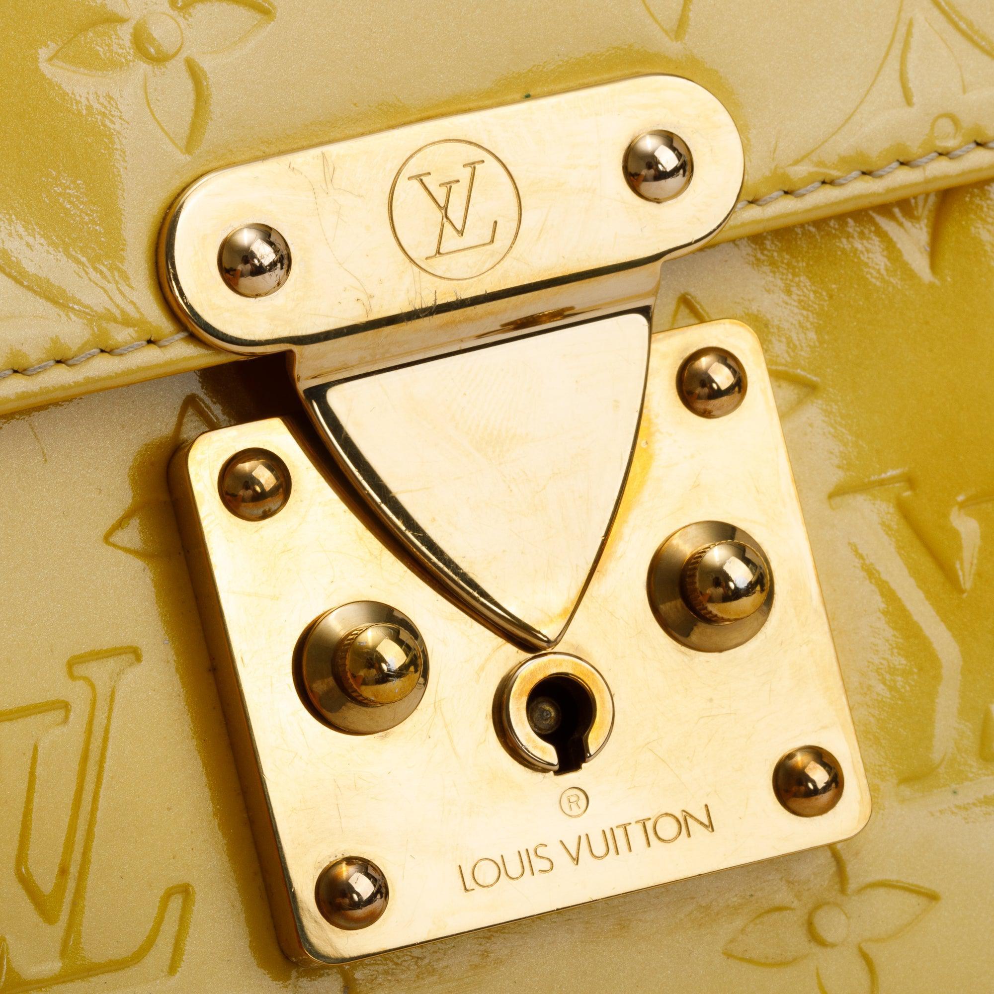 Louis Vuitton Yellow Monogram Vernis Leather Street Spring Handle Bag
