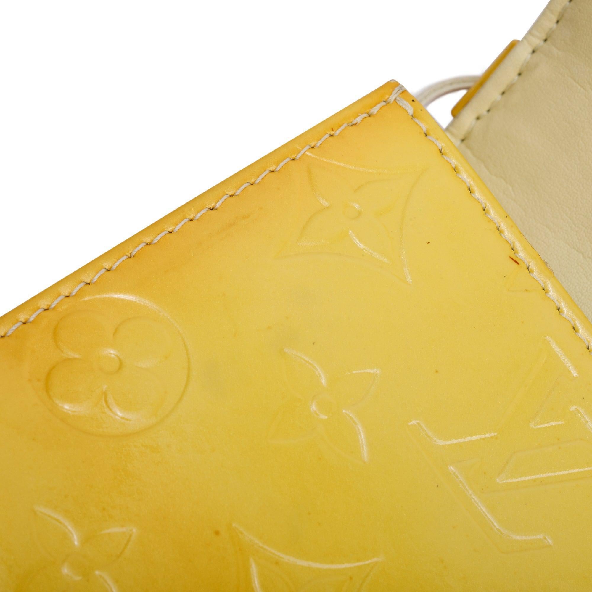 Louis Vuitton Yellow Monogram Vernis Leather Street Spring Handle Bag
