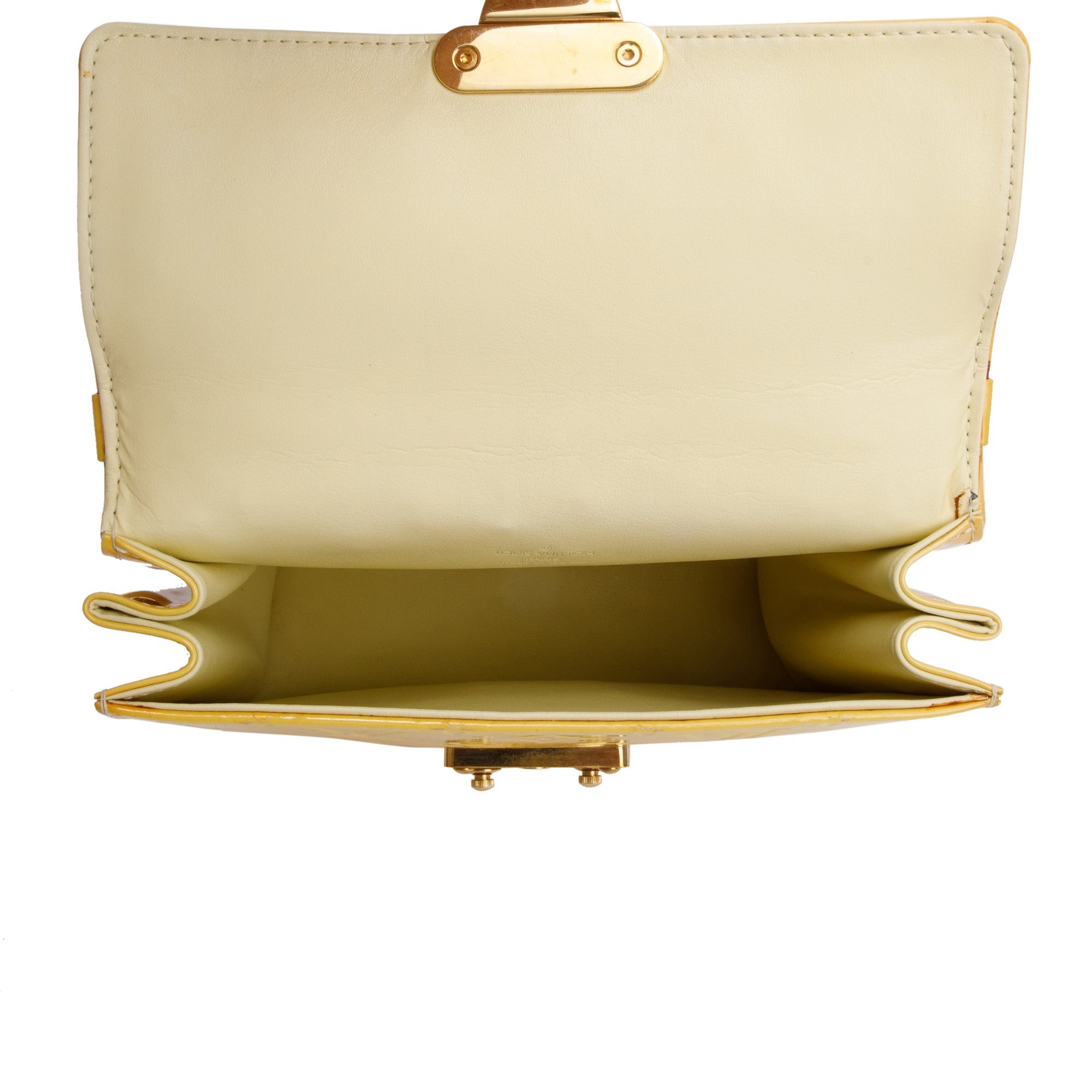 Louis Vuitton Yellow Monogram Vernis Leather Street Spring Handle Bag