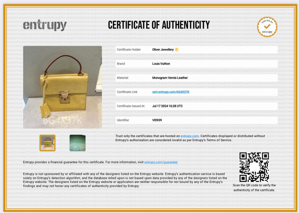 Louis Vuitton Yellow Monogram Vernis Leather Street Spring Handle Bag