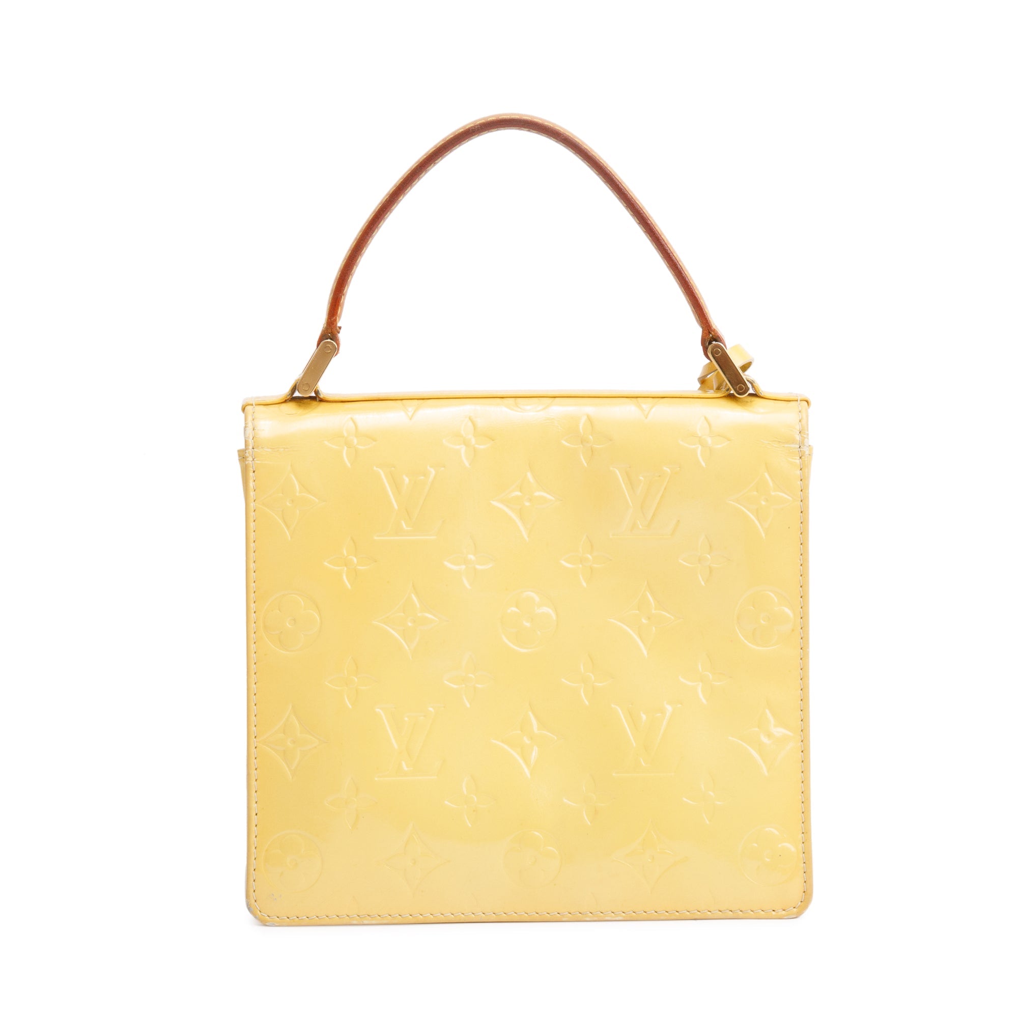 Louis Vuitton Yellow Monogram Vernis Leather Street Spring Handle Bag