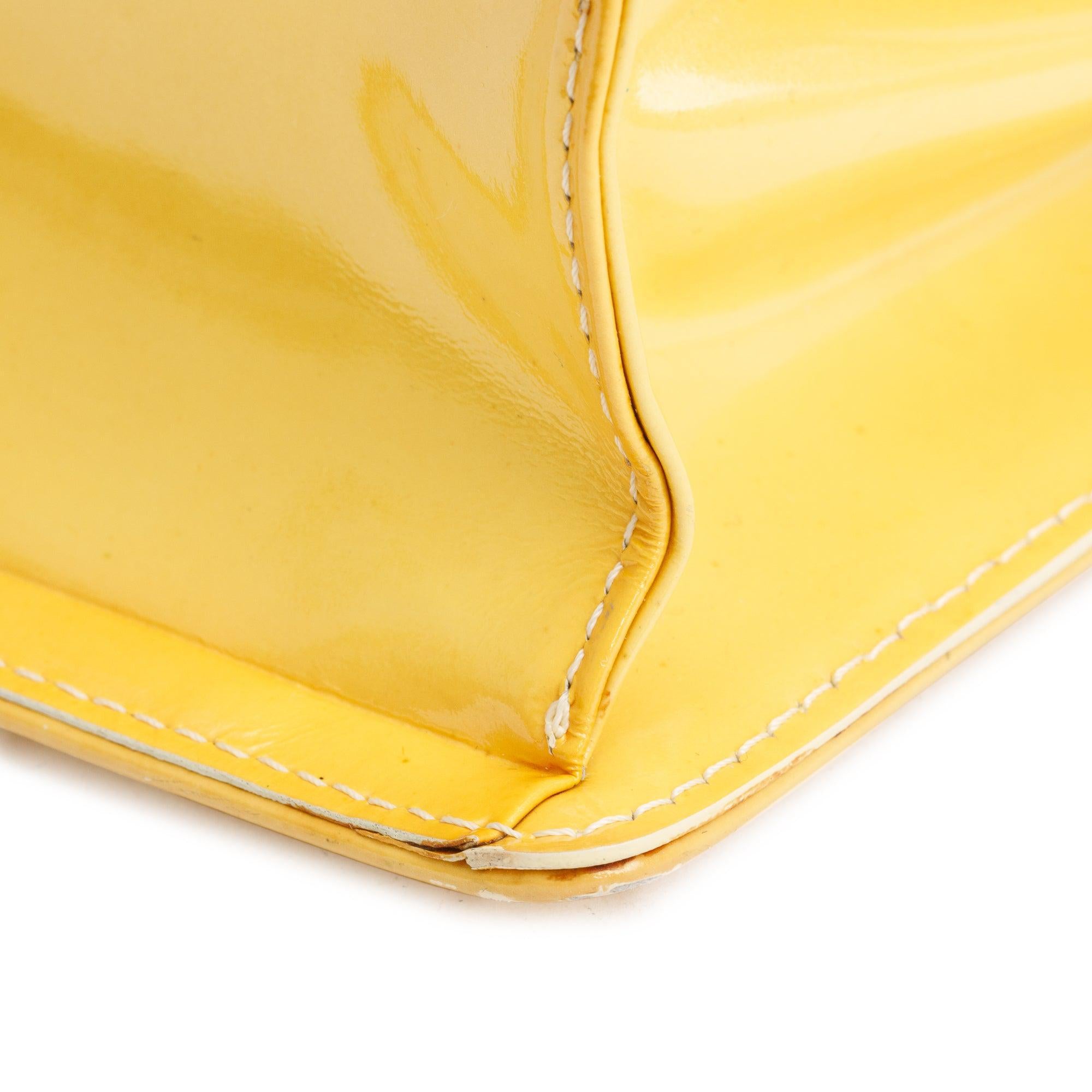 Louis Vuitton Yellow Monogram Vernis Leather Street Spring Handle Bag