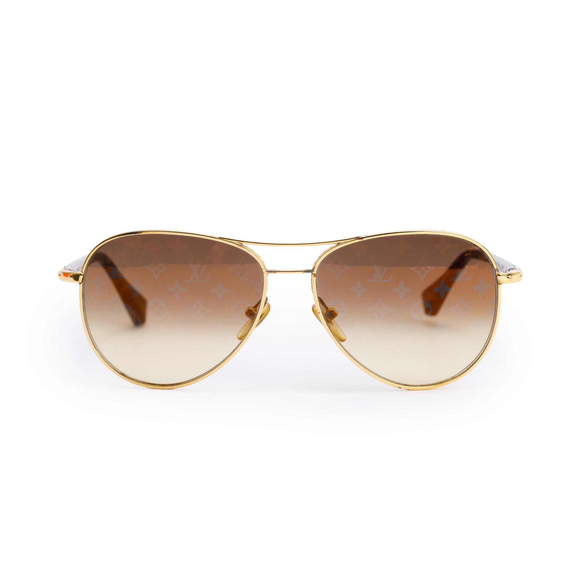 Louis Vuitton Z0164U Havana Acetate Monogram Conspiration Pilot Sunglasses w/ Case