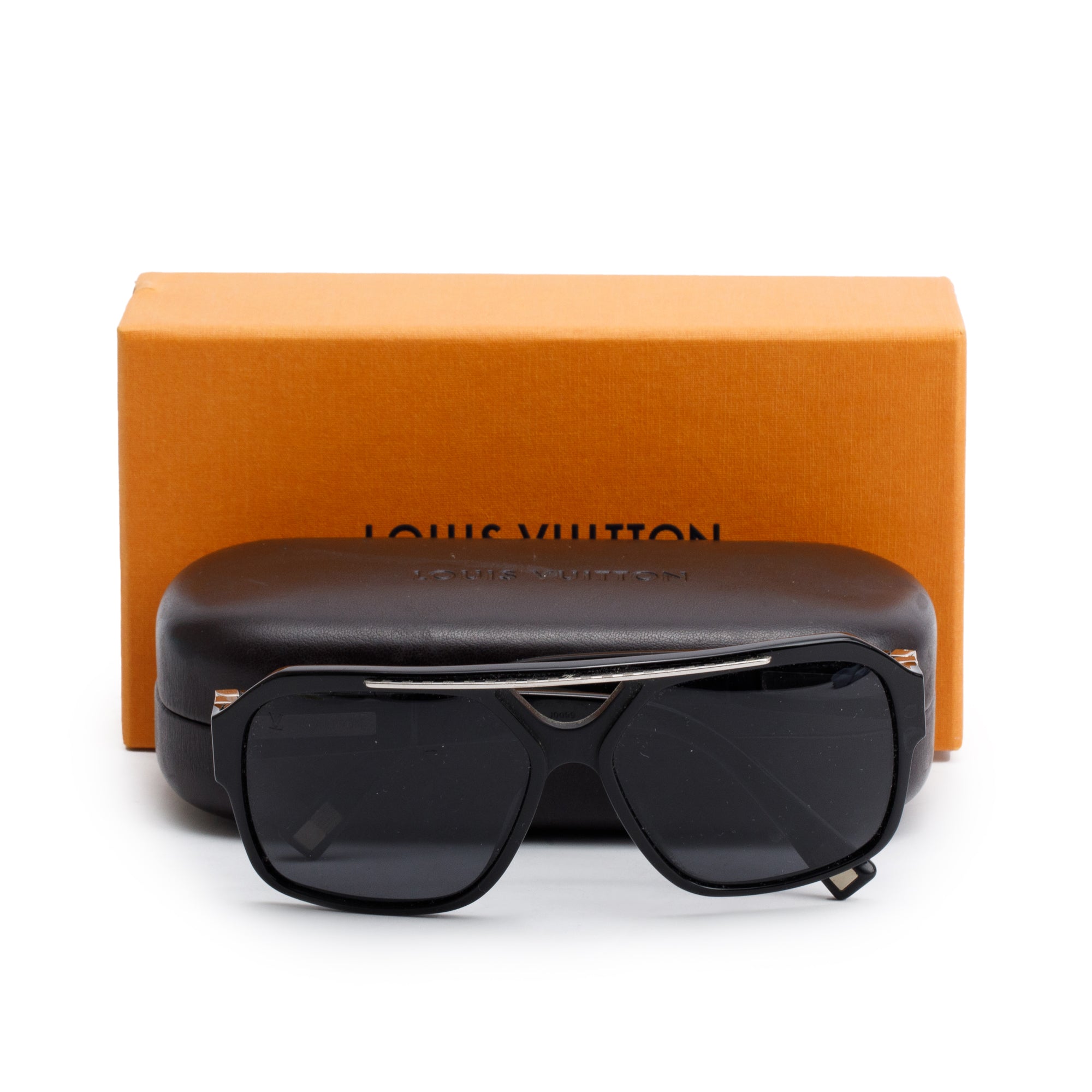 Louis Vuitton Z0271W Black Acetate Square Sunglasses w/ Box & Case