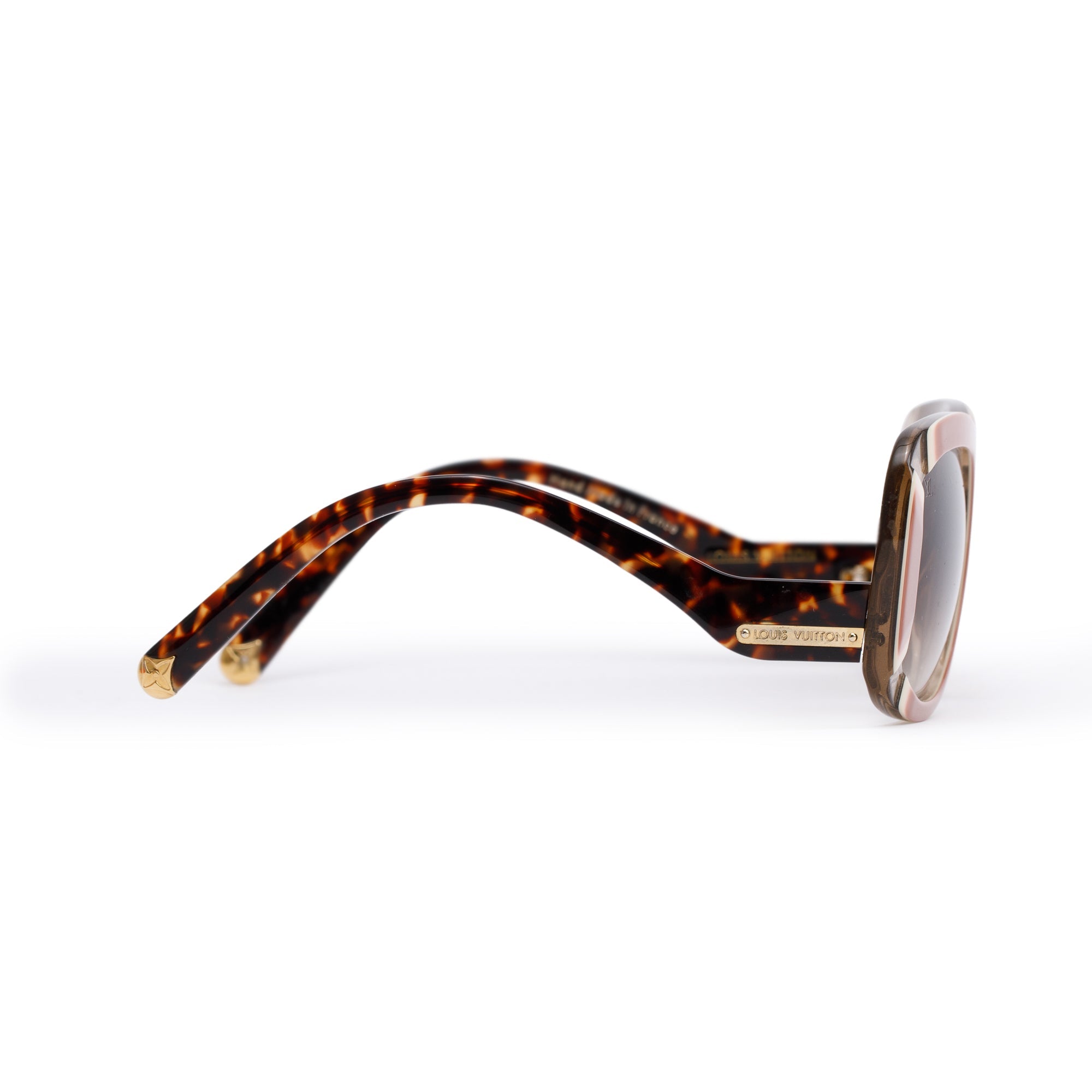 Louis Vuitton Z0517W Brown Havana & Pink Acetate Anemone Oversize Sunglasses w/ Case