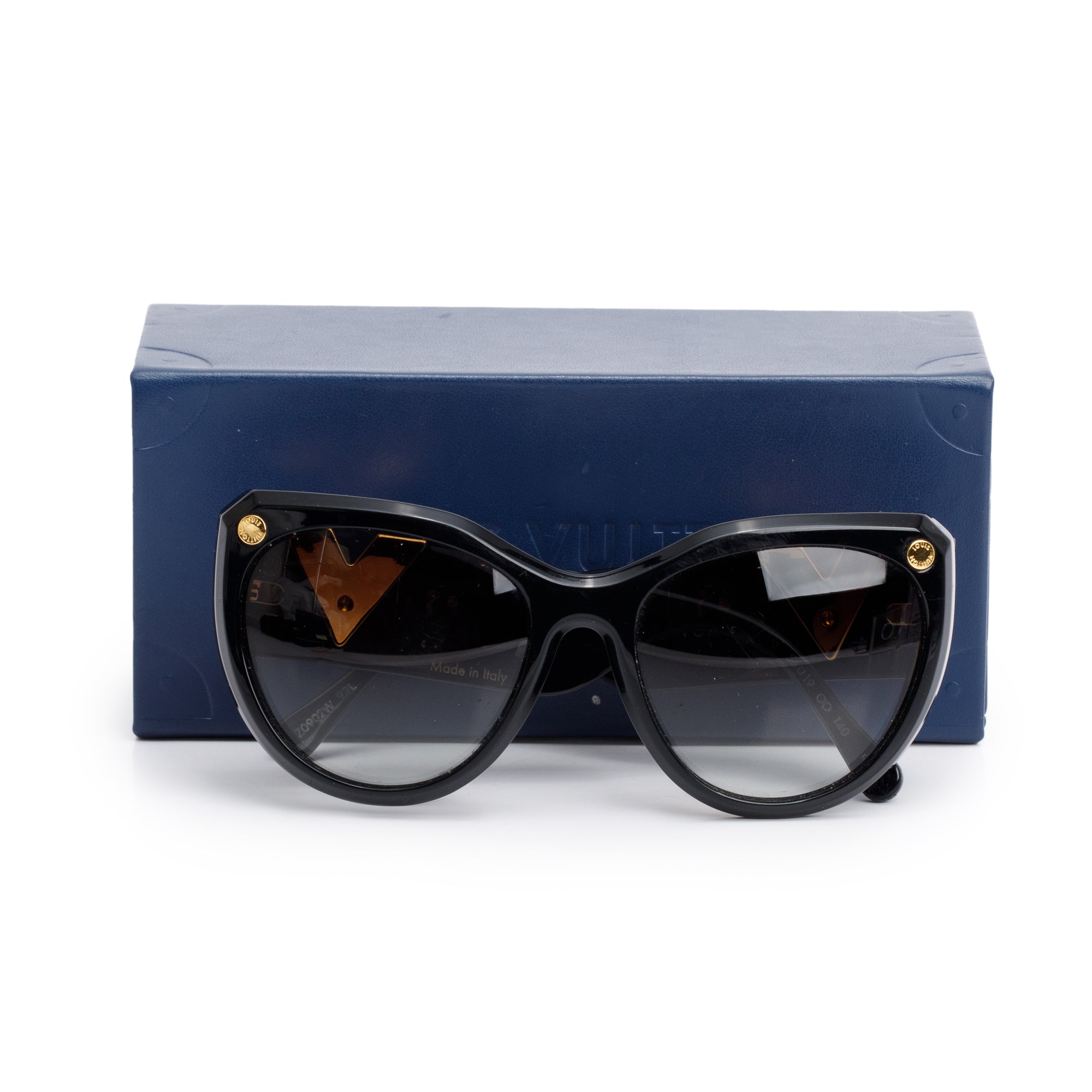 Louis Vuitton Z0902W Black Acetate My Fair Lady Sunglasses w/ Case