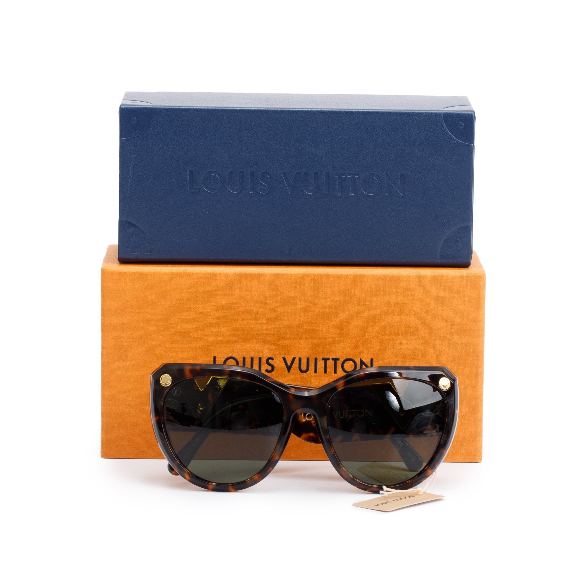 Louis Vuitton Z0904E Brown Tortoise Acetate My Fair Lady Sunglasses w/ Box & Case