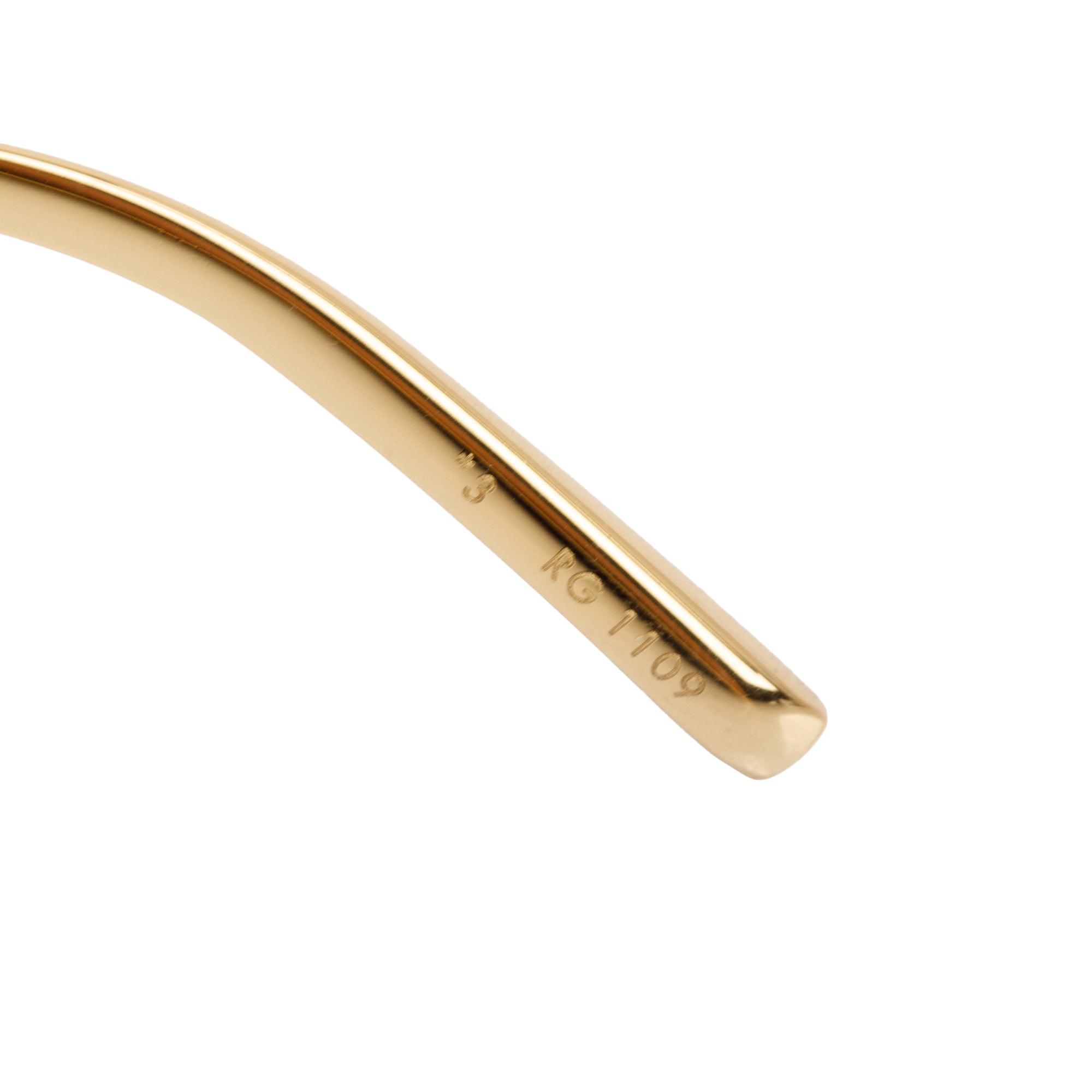 Louis Vuitton Z1262E Gold Tone Metal LV Ash Rimless Pilot Sunglasses w/ Box & Case