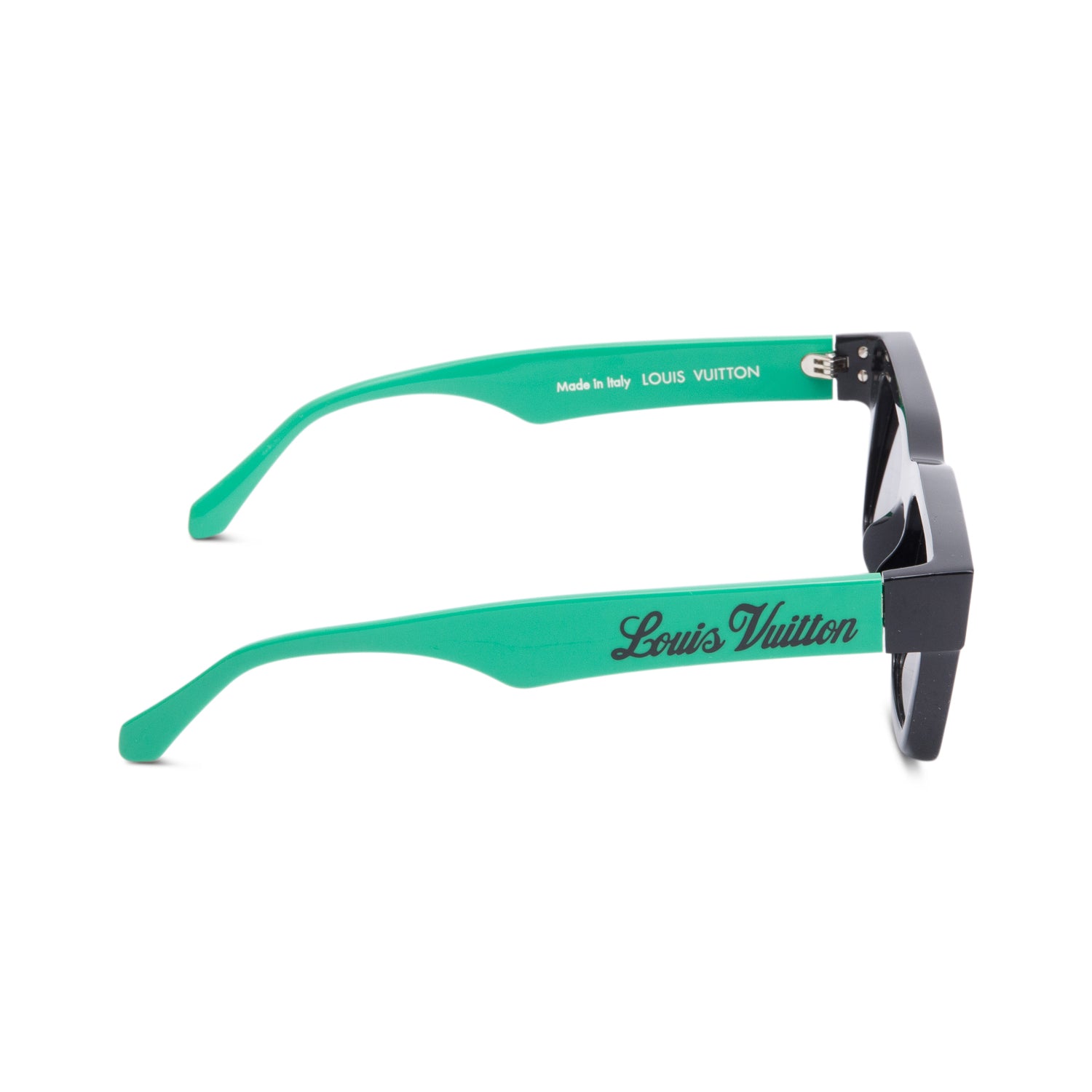 Louis Vuitton Z1556E Black/Green Acetate Pop Square Sunglasses w/ Box & Case