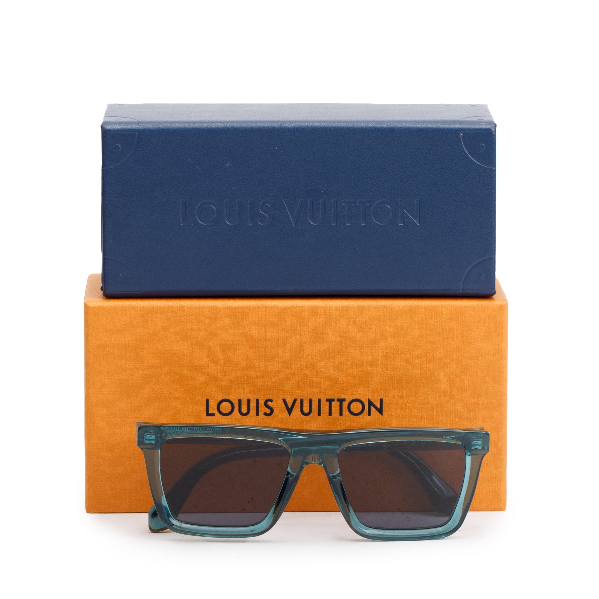 Louis Vuitton Z1810W Blue Acetate LV Bloom Sunglasses w/ Box & Case