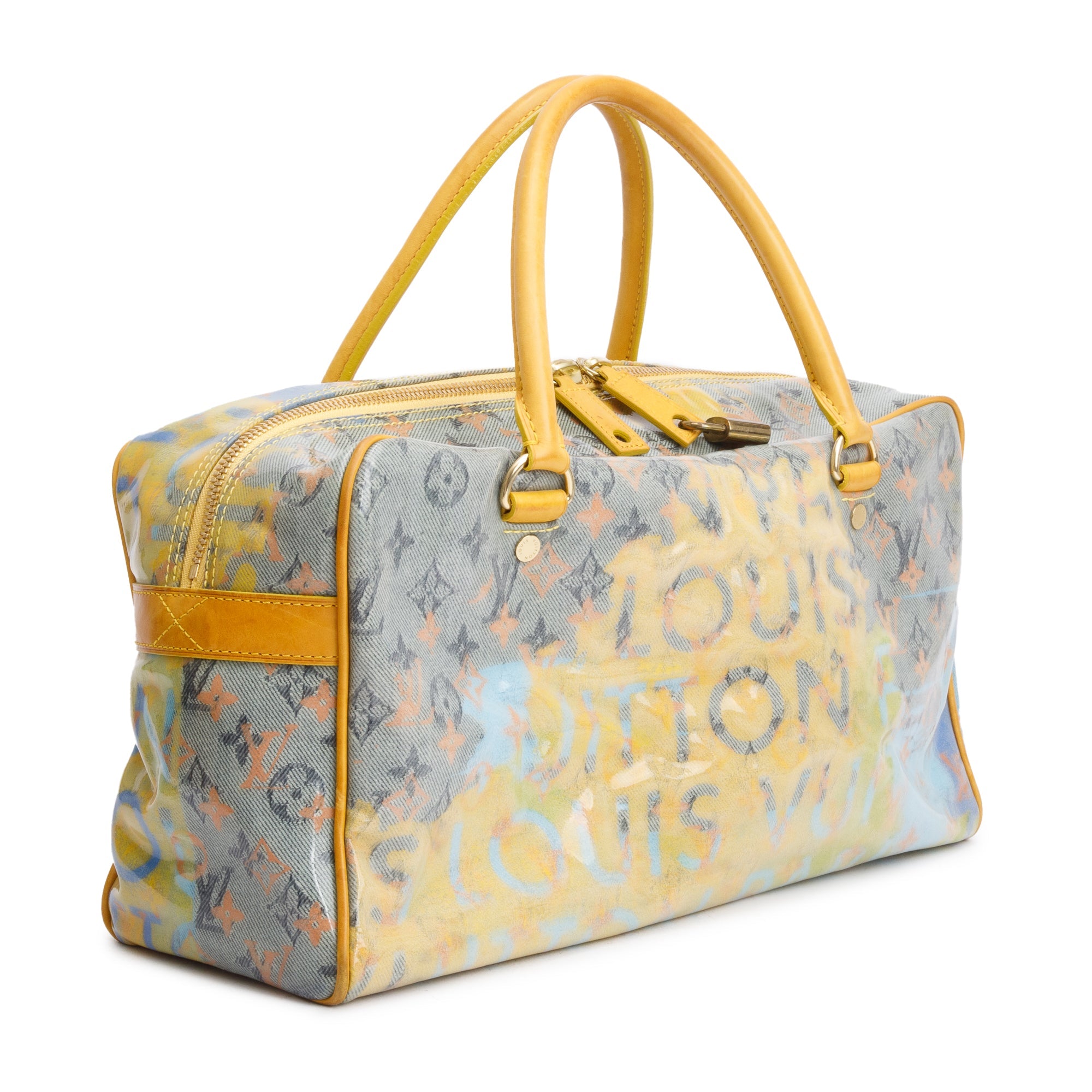 Louis Vuitton x Richard Prince PVC & Yellow Leather Monogram Pulp Defile Weekender PM