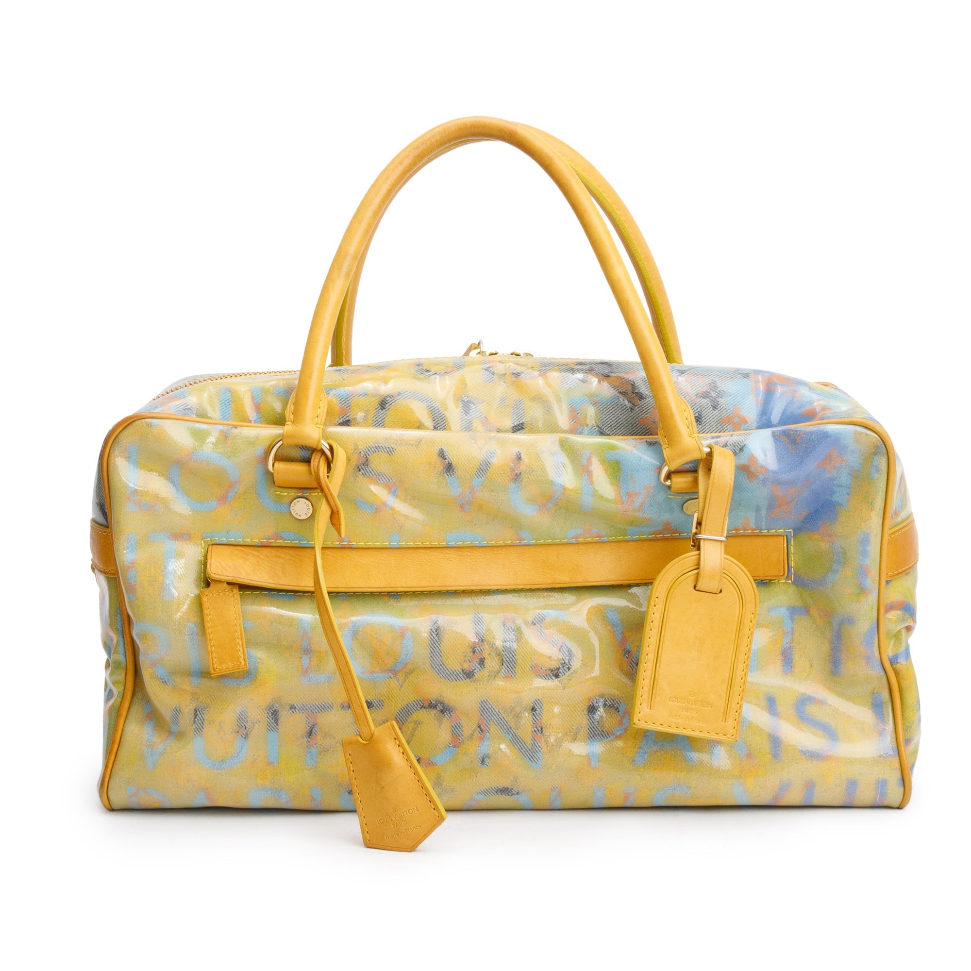 Louis Vuitton x Richard Prince PVC & Yellow Leather Monogram Pulp Defile Weekender PM
