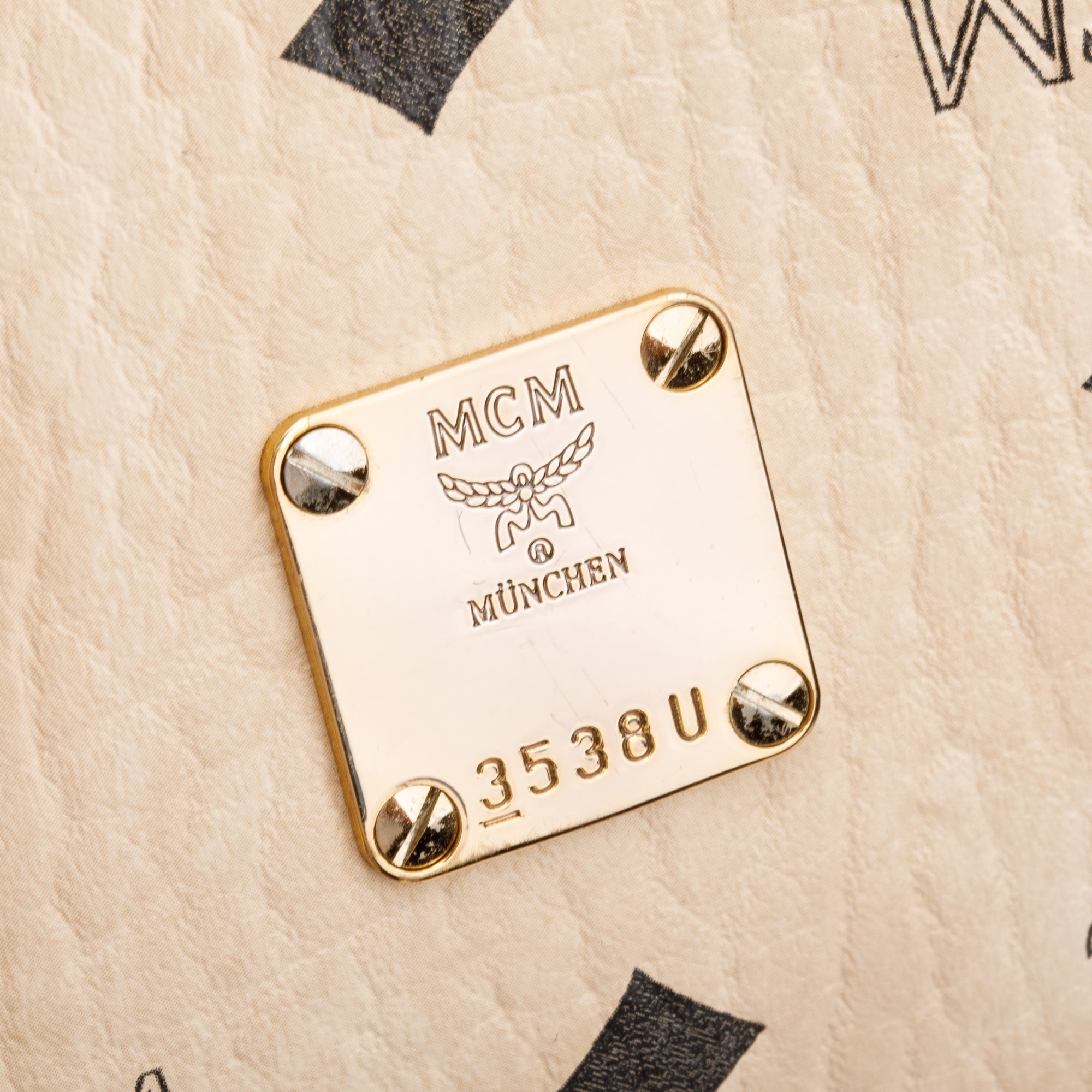 MCM Beige Visetos Side Studs Small Stark Backpack