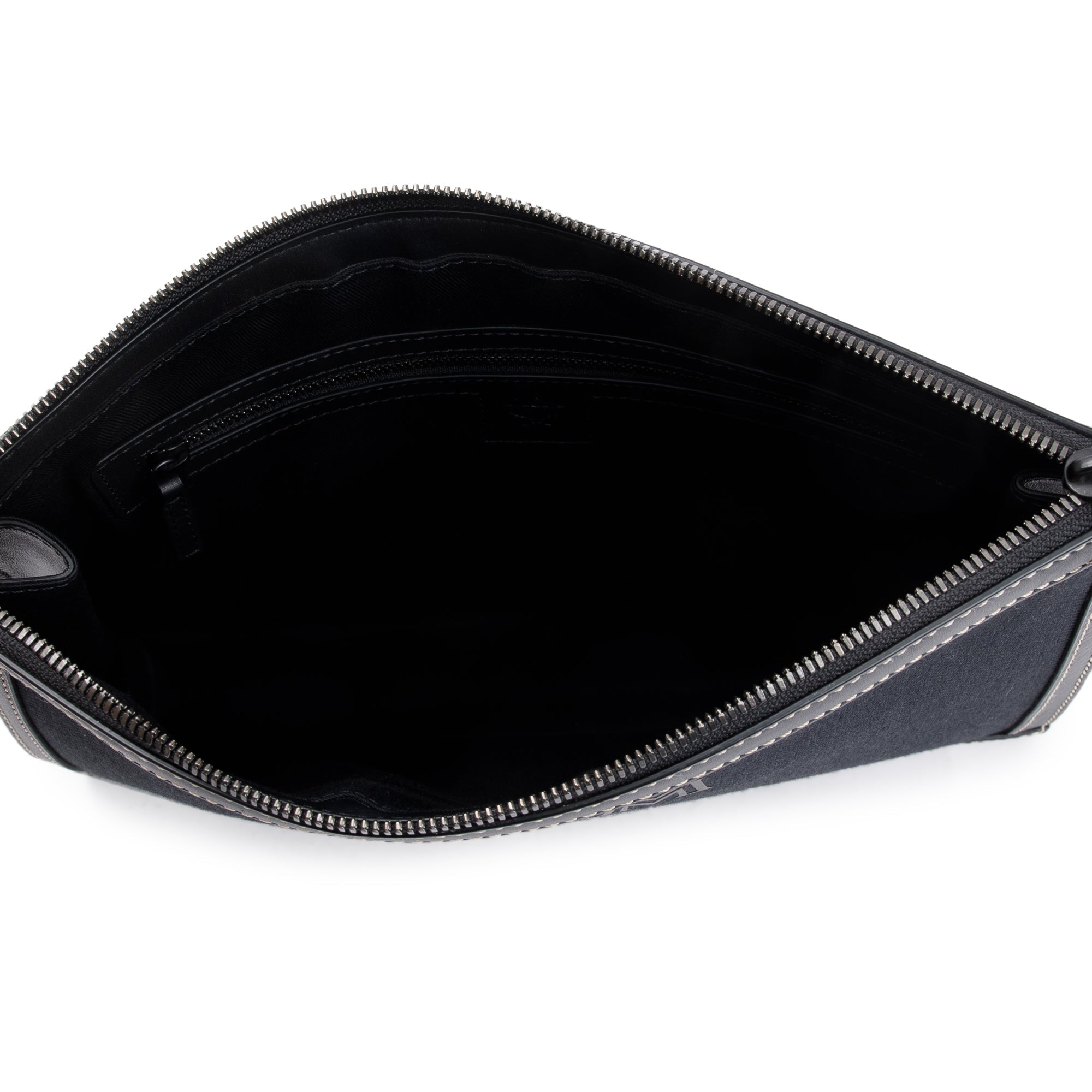 MCM Black Napacot Canvas Aren Standing Wristlet Pouch w/ Strap