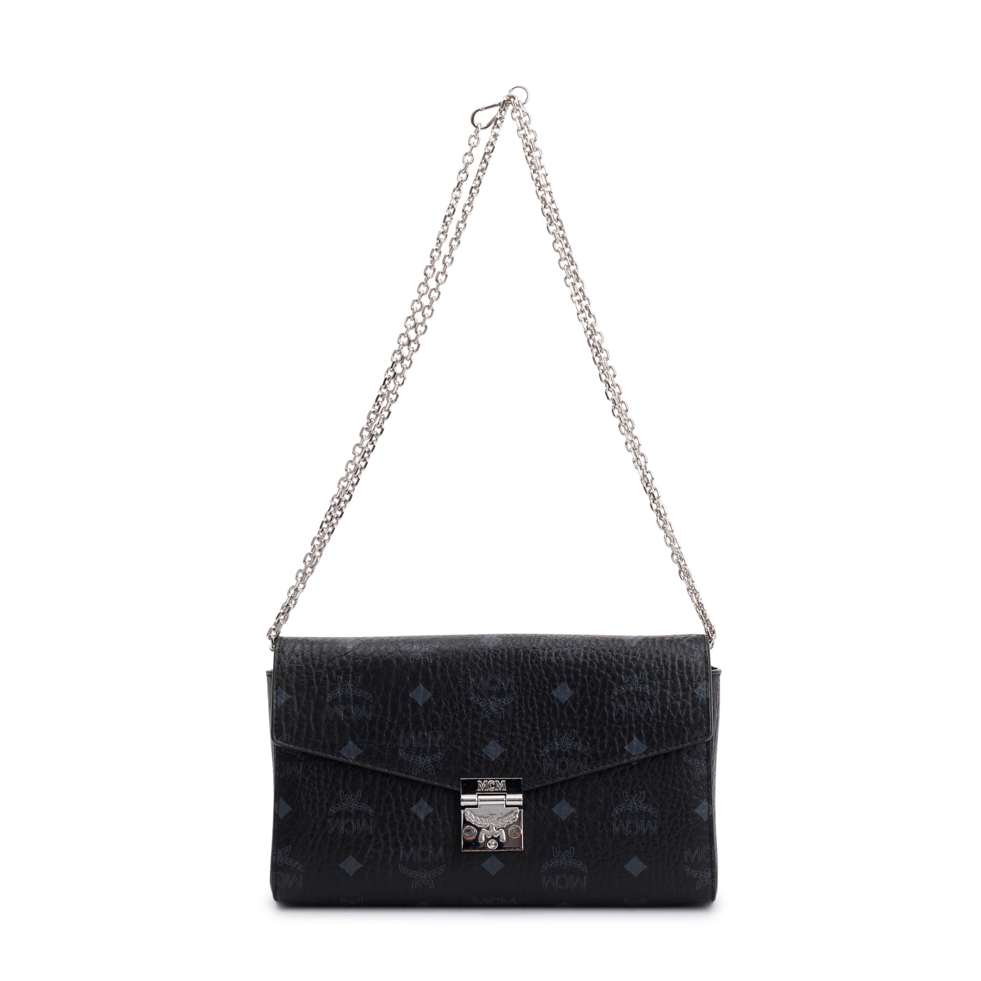 MCM Black Visetos Medium Milie Crossbody
