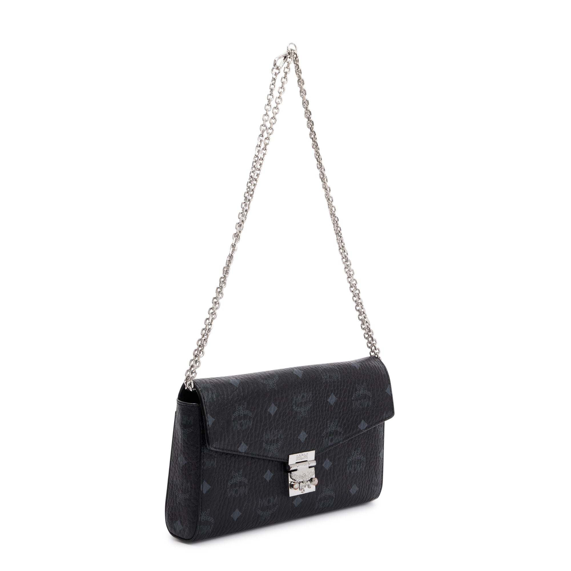 MCM Black Visetos Medium Milie Crossbody