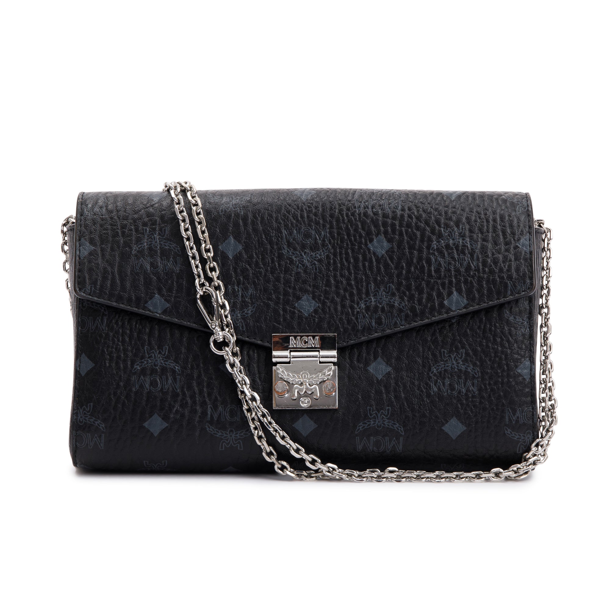 MCM Black Visetos Medium Milie Crossbody