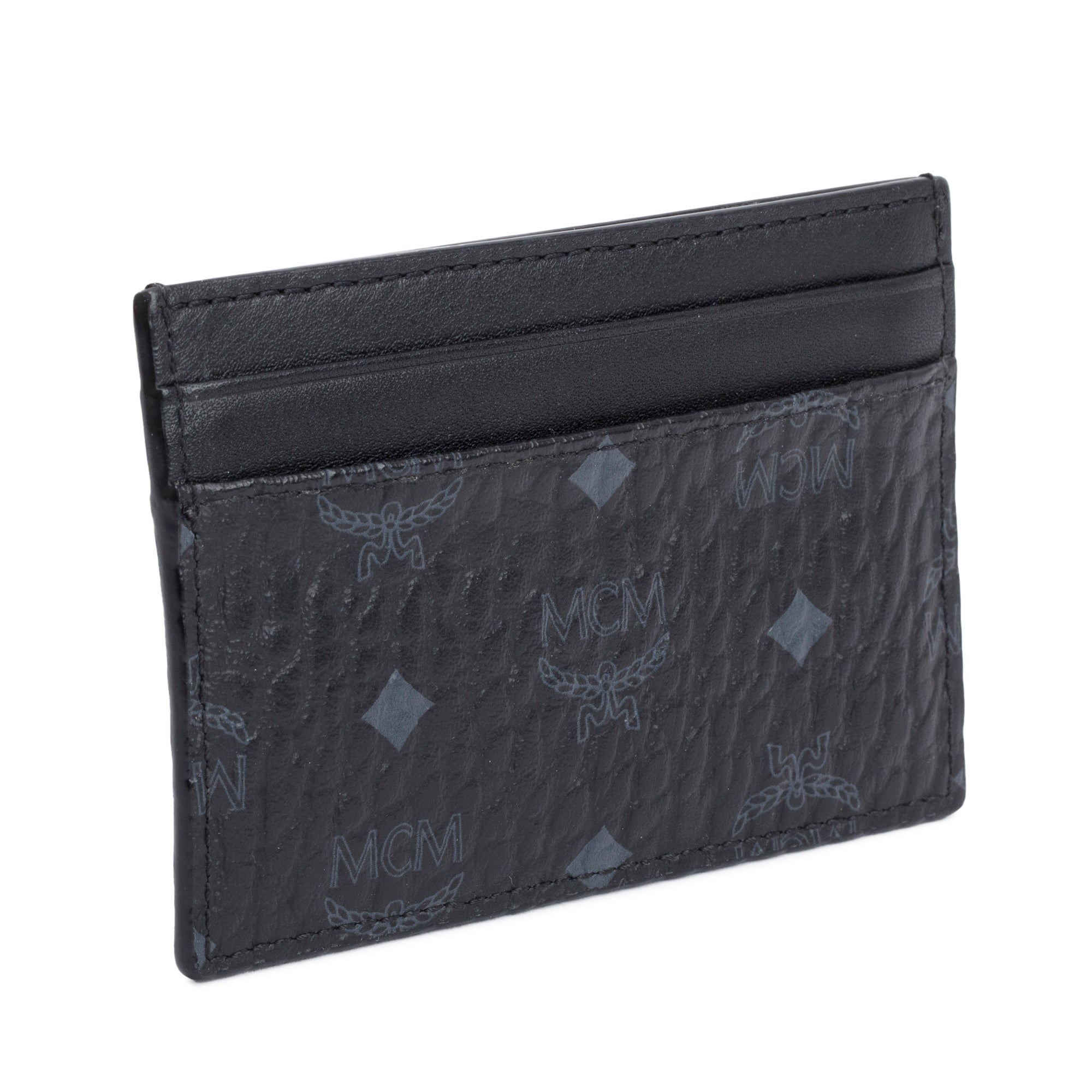 MCM Black Visetos Mini Card Case